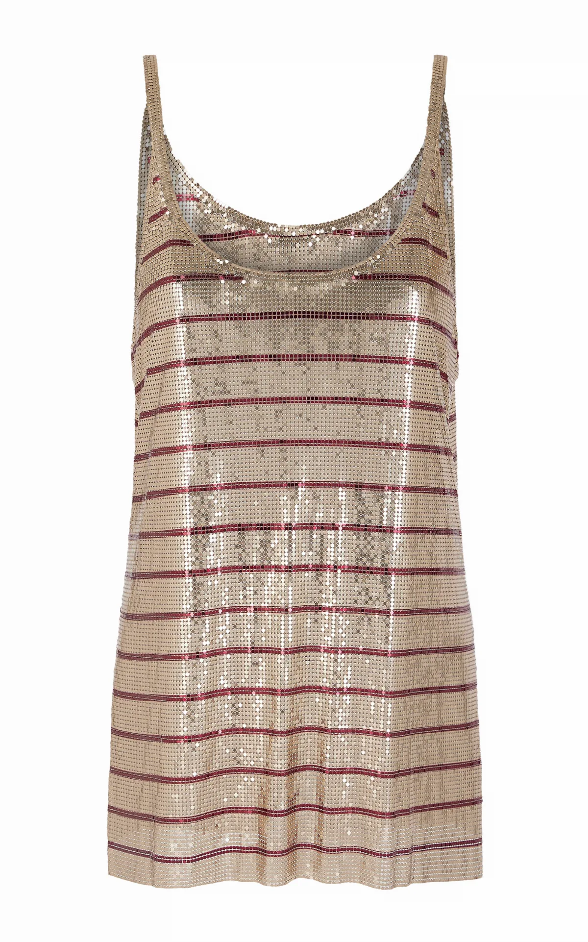 Striped Metallic Mesh Tank Top