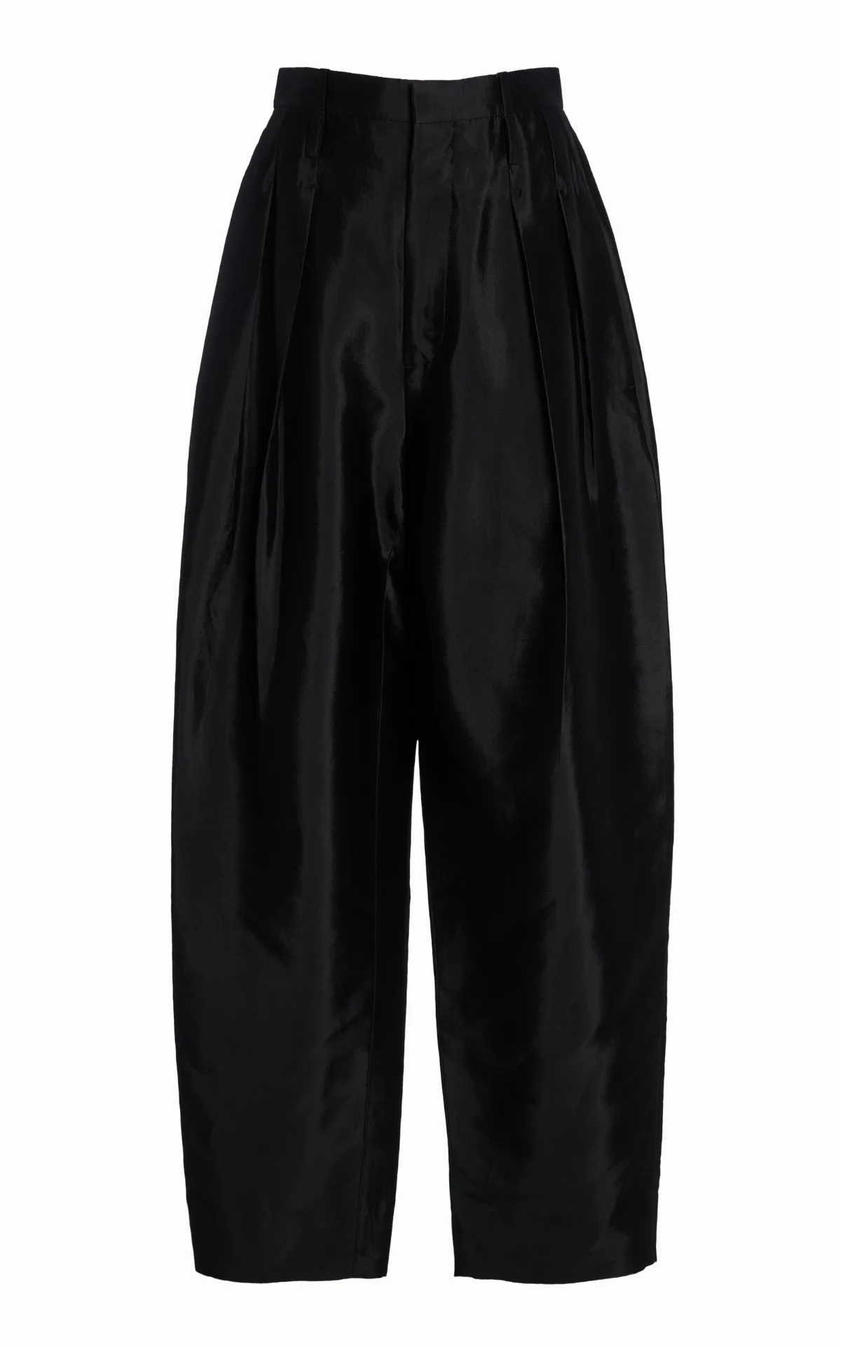 Washed Cotton Twill Wide-Leg Pants