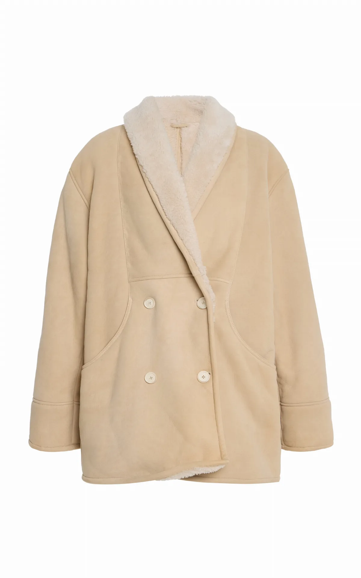 Double-Breasted Shearling Jacket