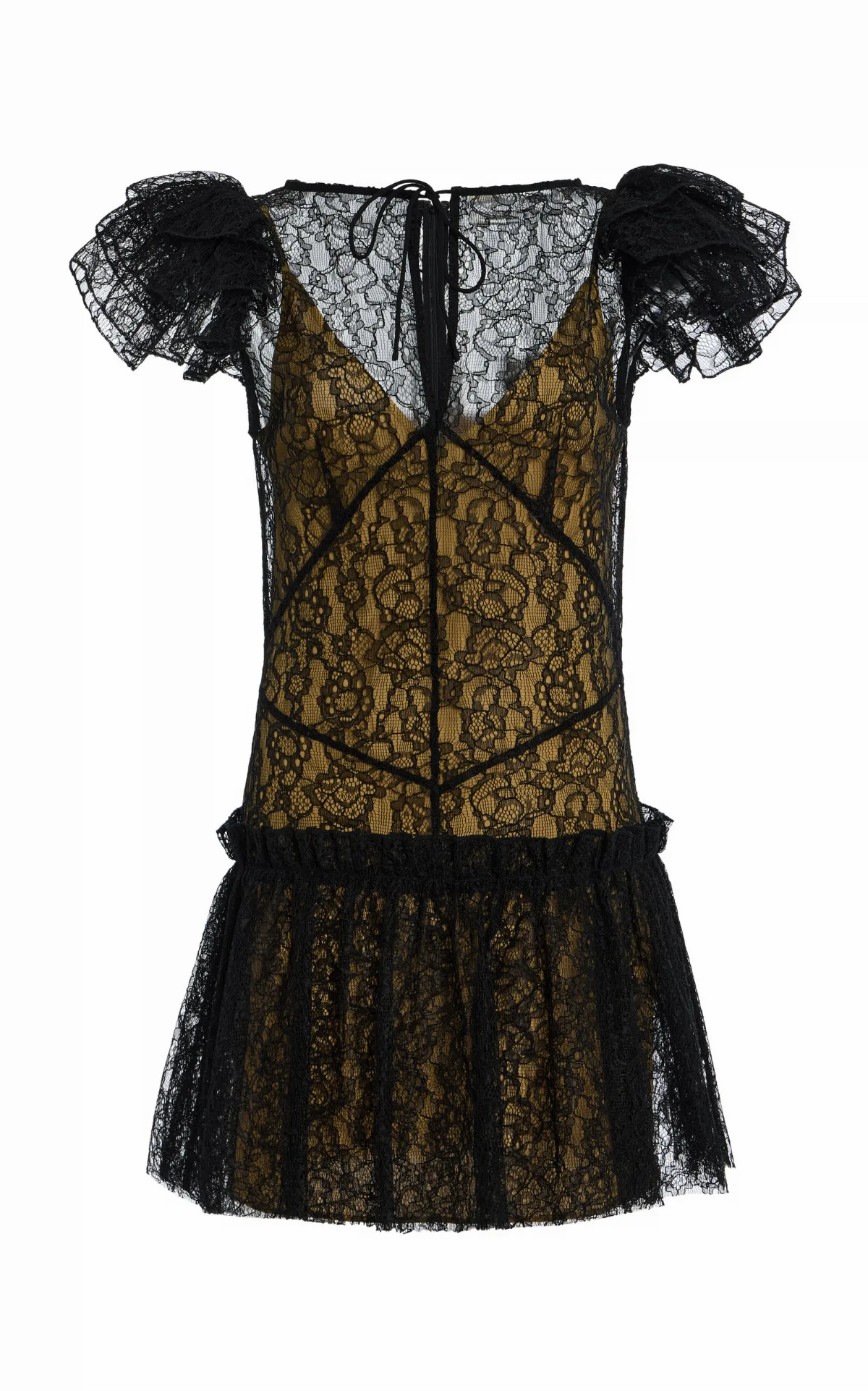 Nephele Ruffled Lace Mini Dress