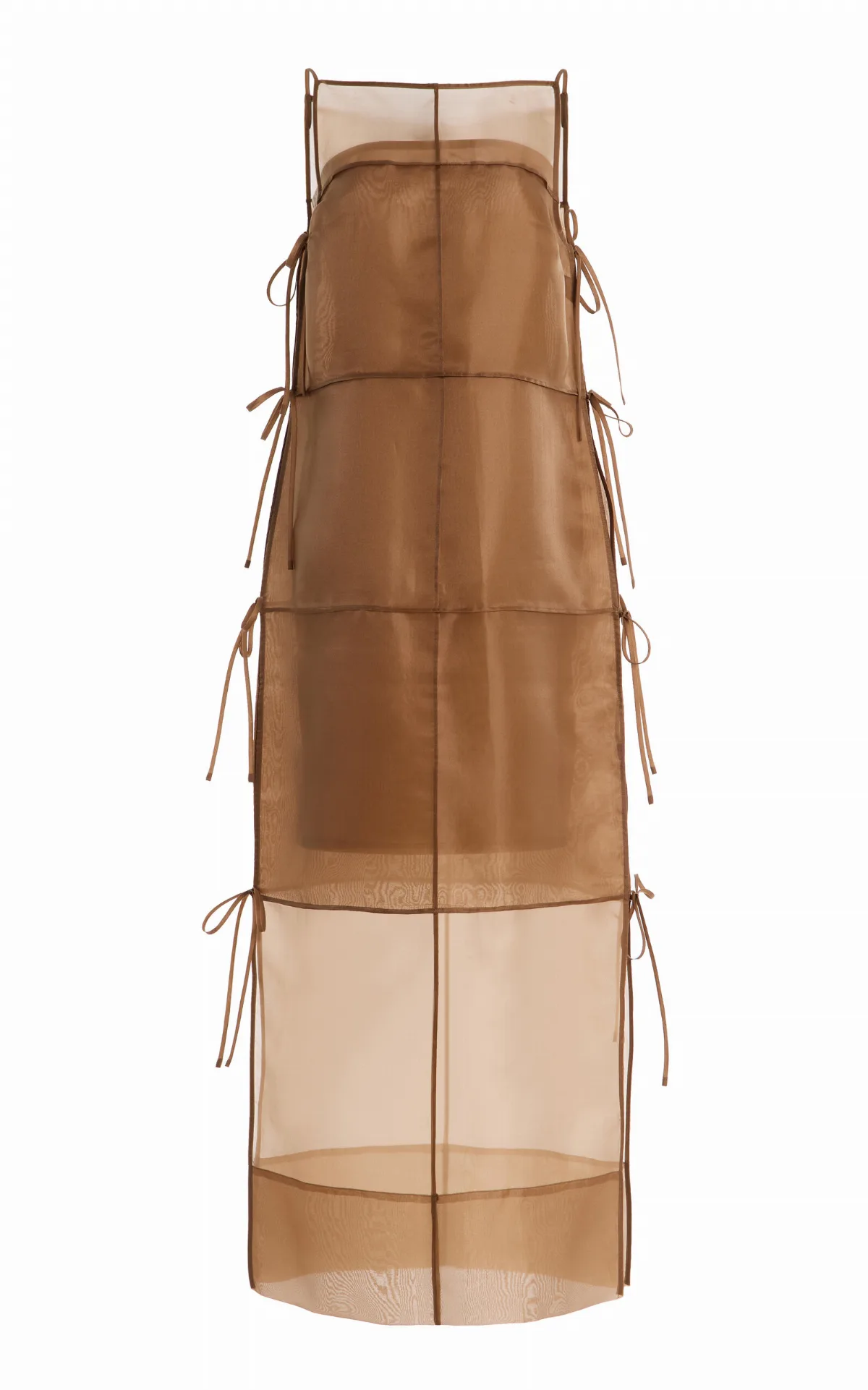 Chandler Tie-Detailed Organza Midi Dress