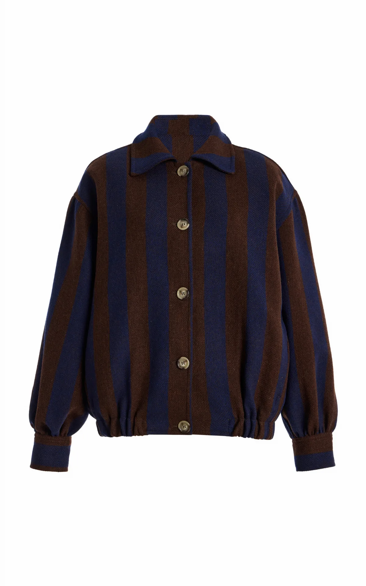 Striped Wool Bomber Jacket