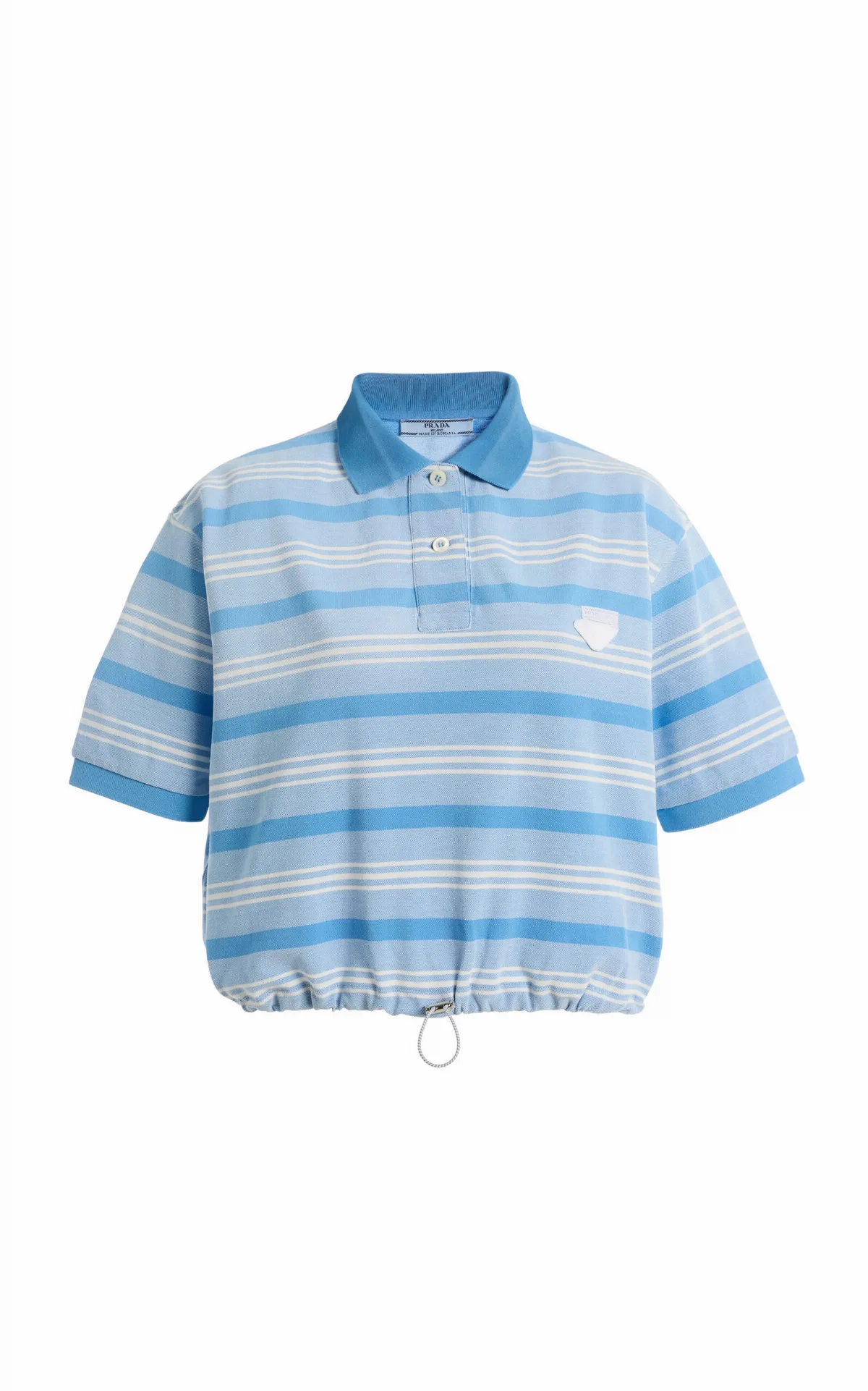 Cropped Cotton Pique Polo Shirt