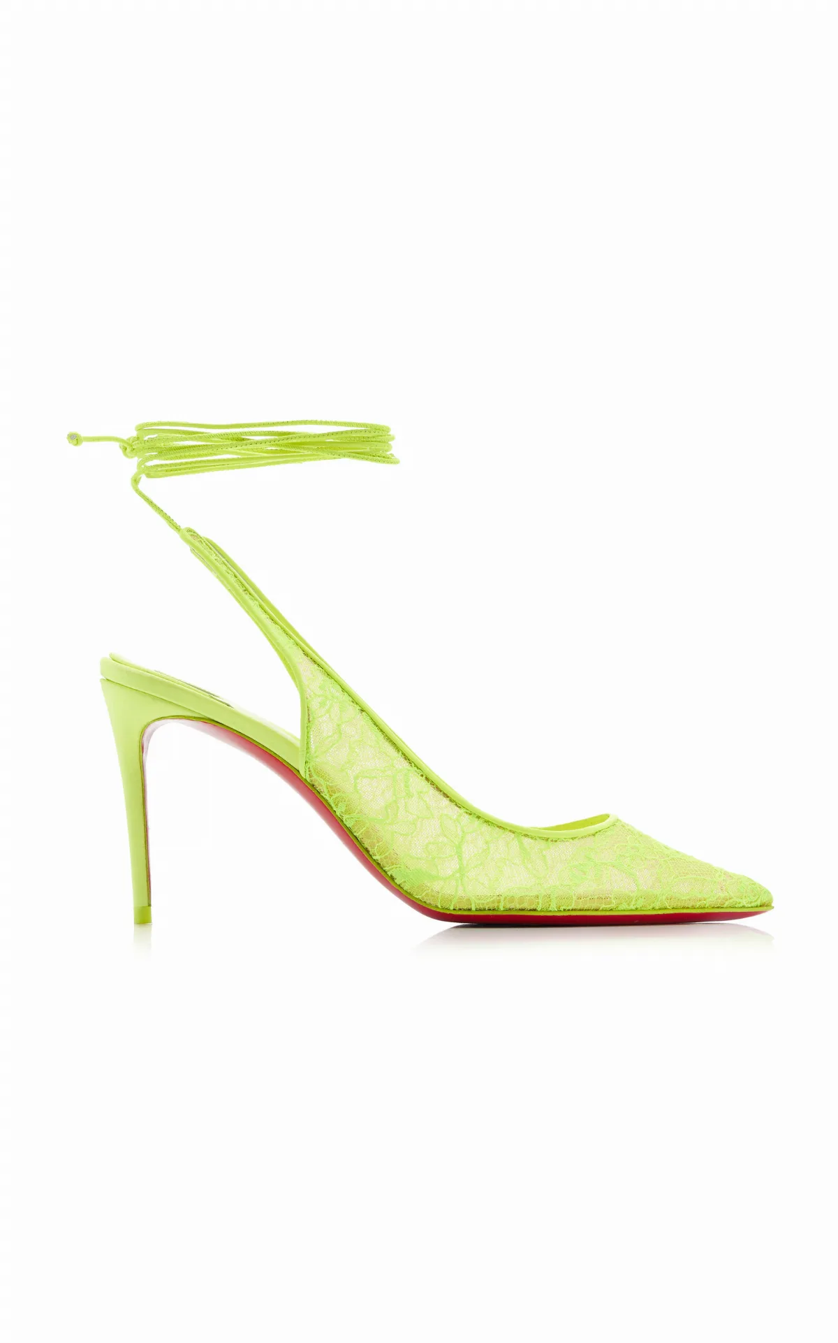 Kate 85mm Lace-Up Lace Pumps by Christian Louboutin
