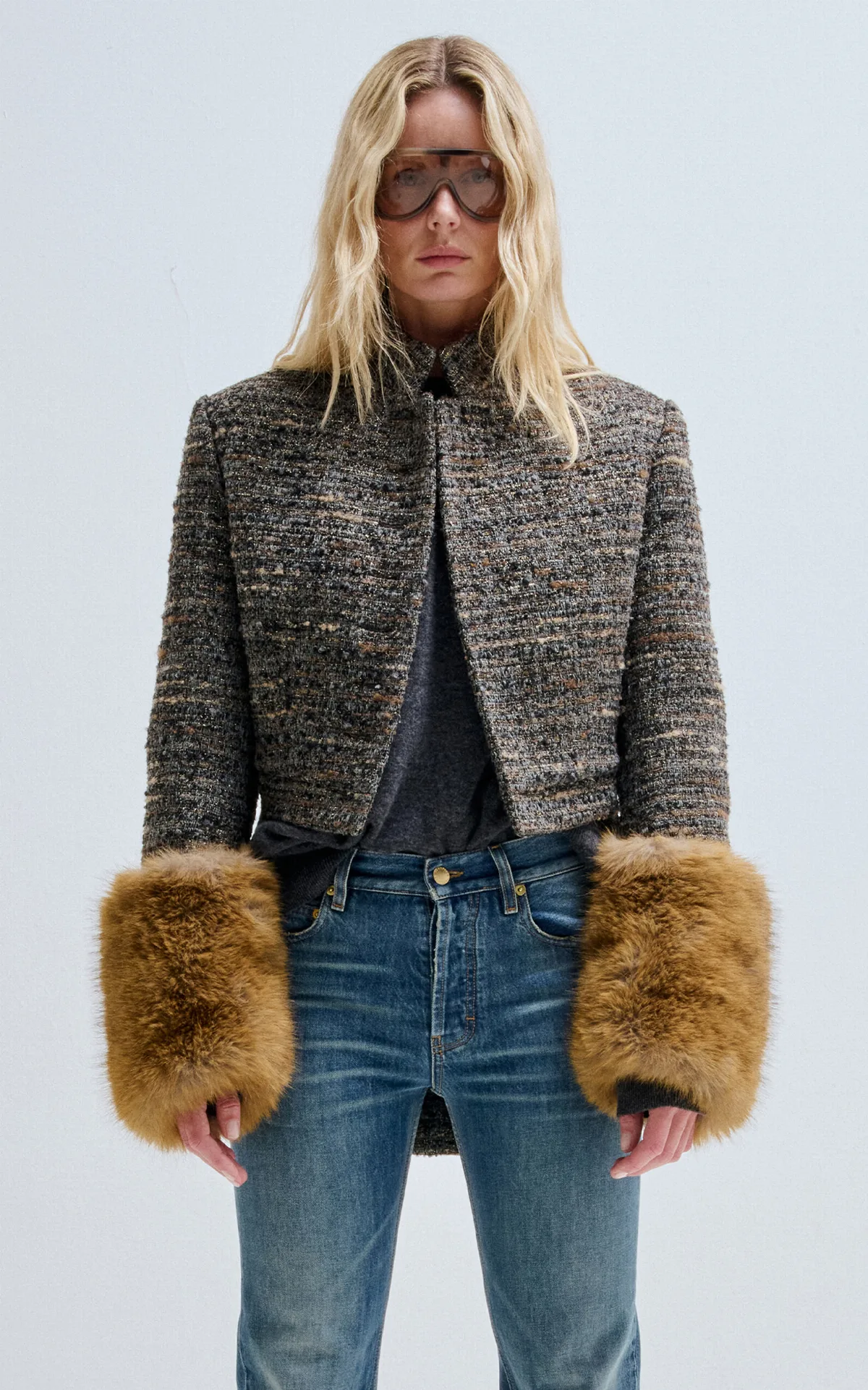 Moss Furry Cuffs Jacket by DARKPARK