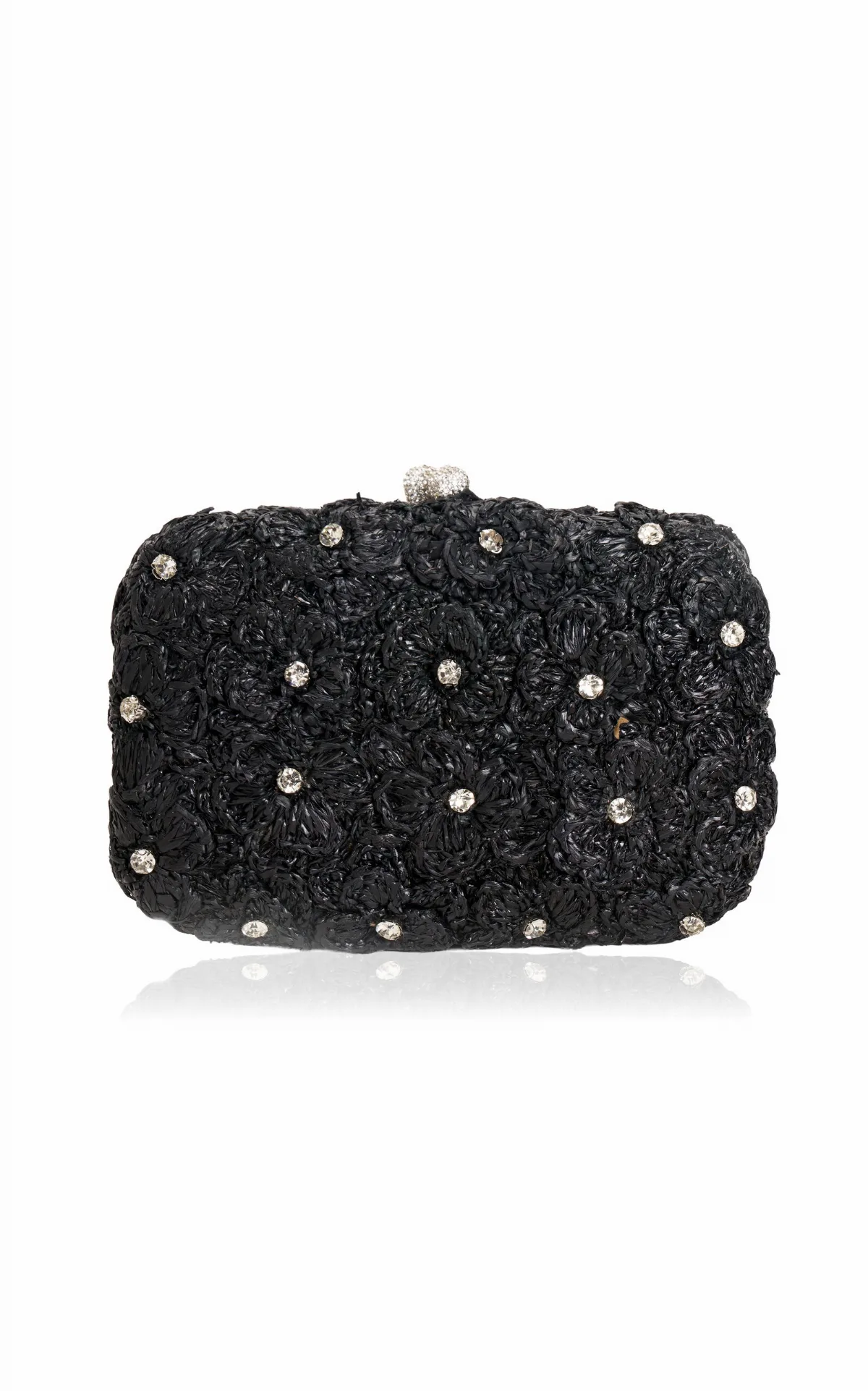 Ayana Crystal-Embellished Raffia Bag by Emm Kuo