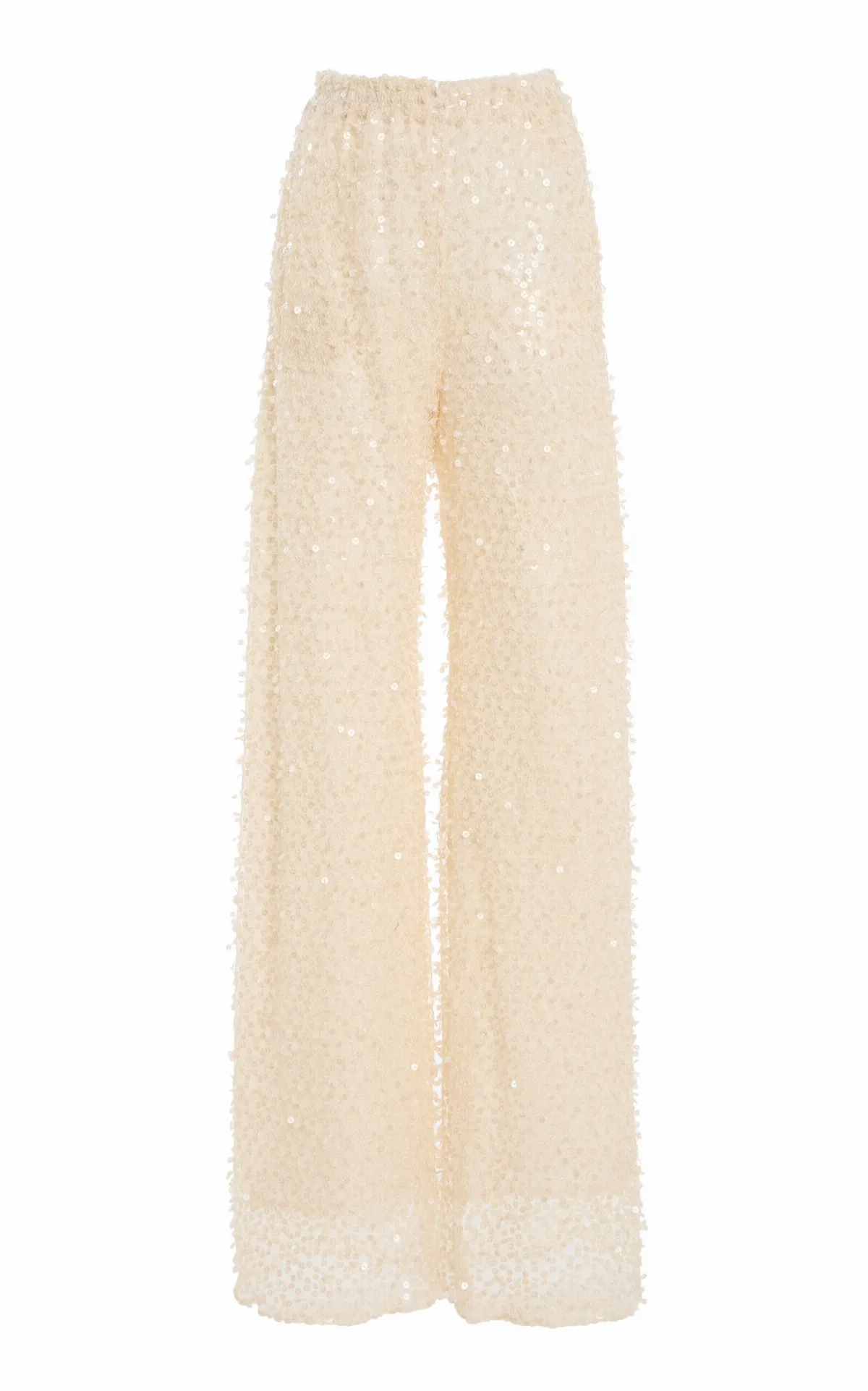 Sequined Wool-Cashmere Wide-Leg Pants