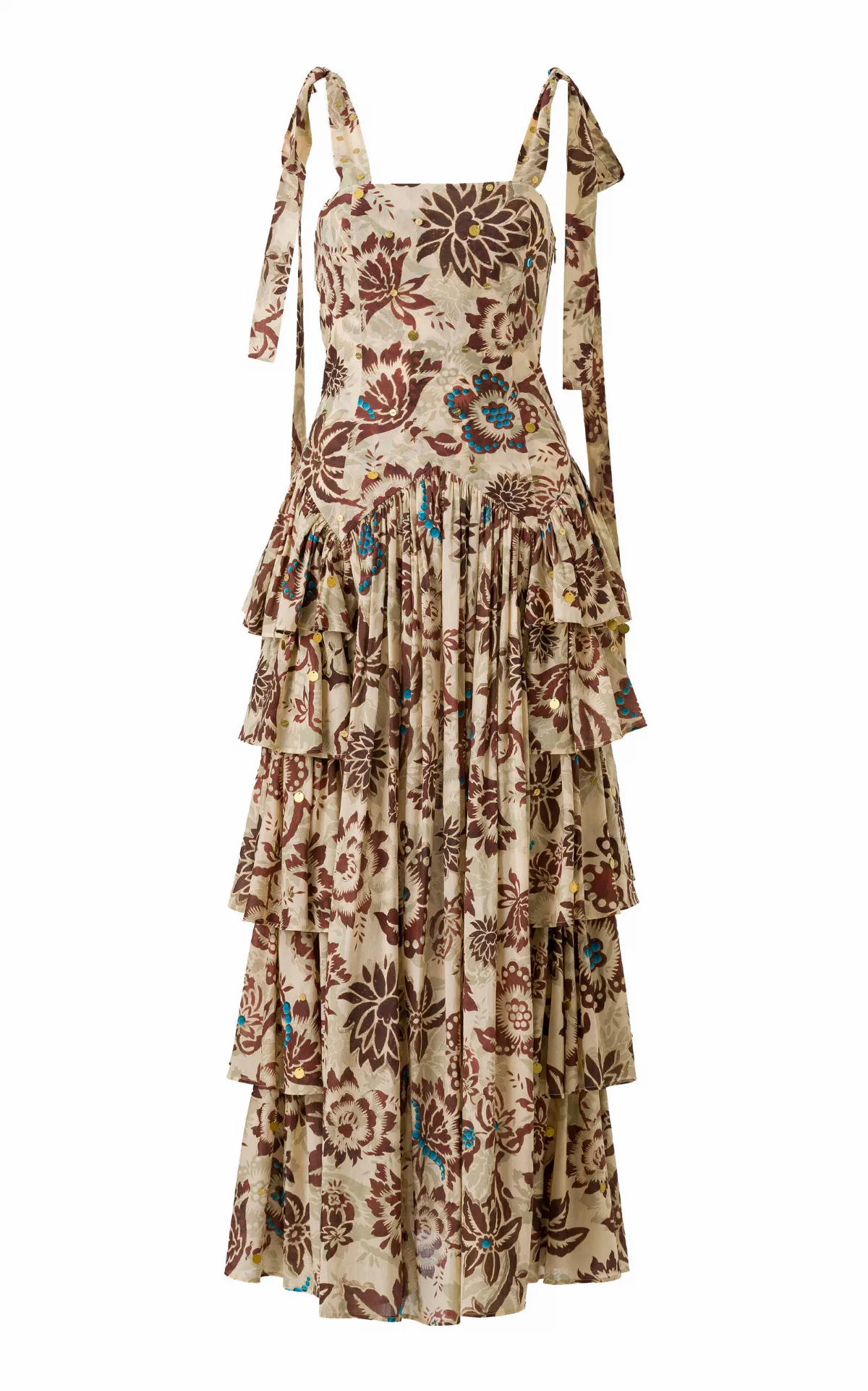 Mindy Ruffled Cotton Maxi Dress
