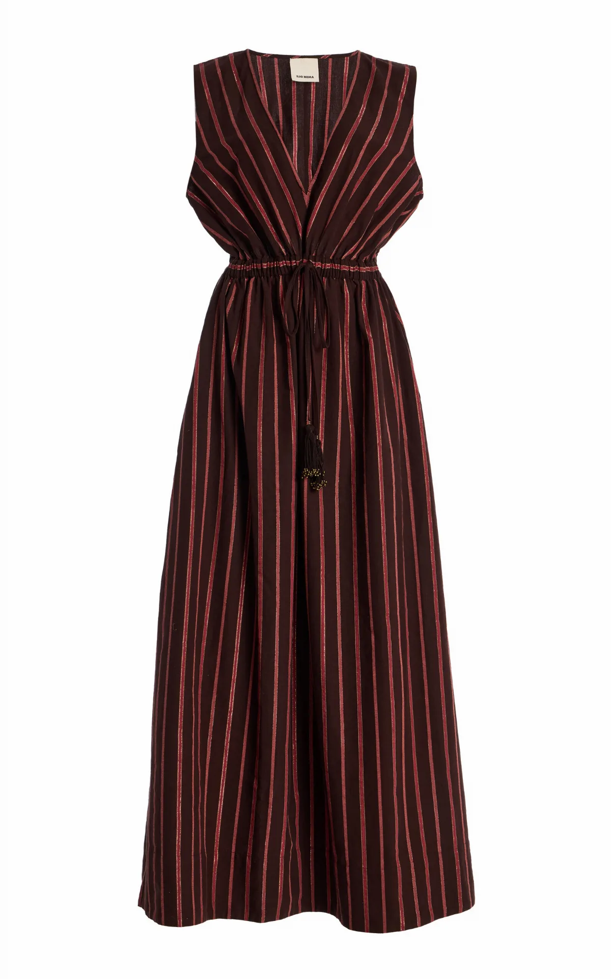 Eirene Cutout Striped Cotton Maxi Dress