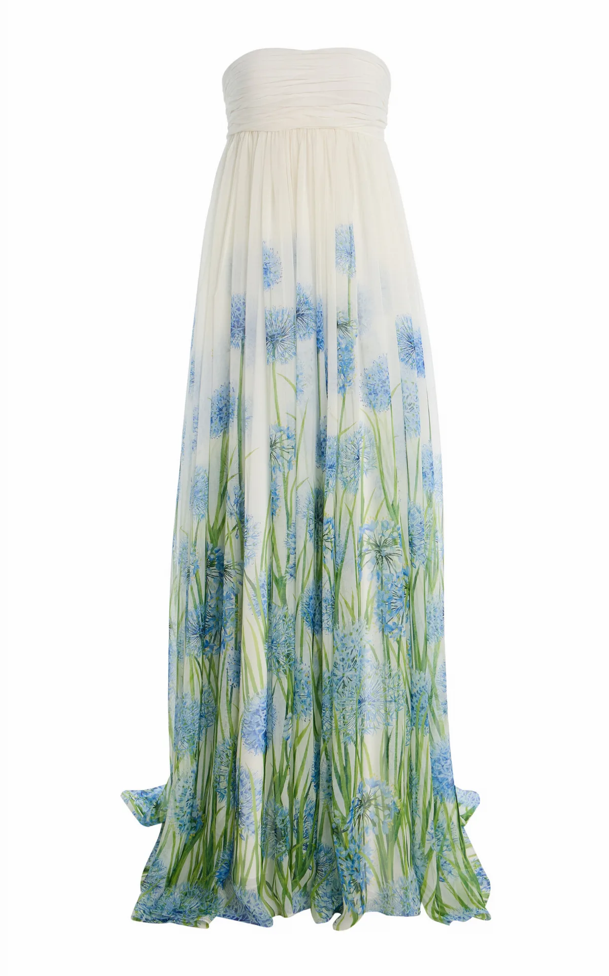 Allium-Printed Silk-Chiffon Gown by Oscar de la Renta