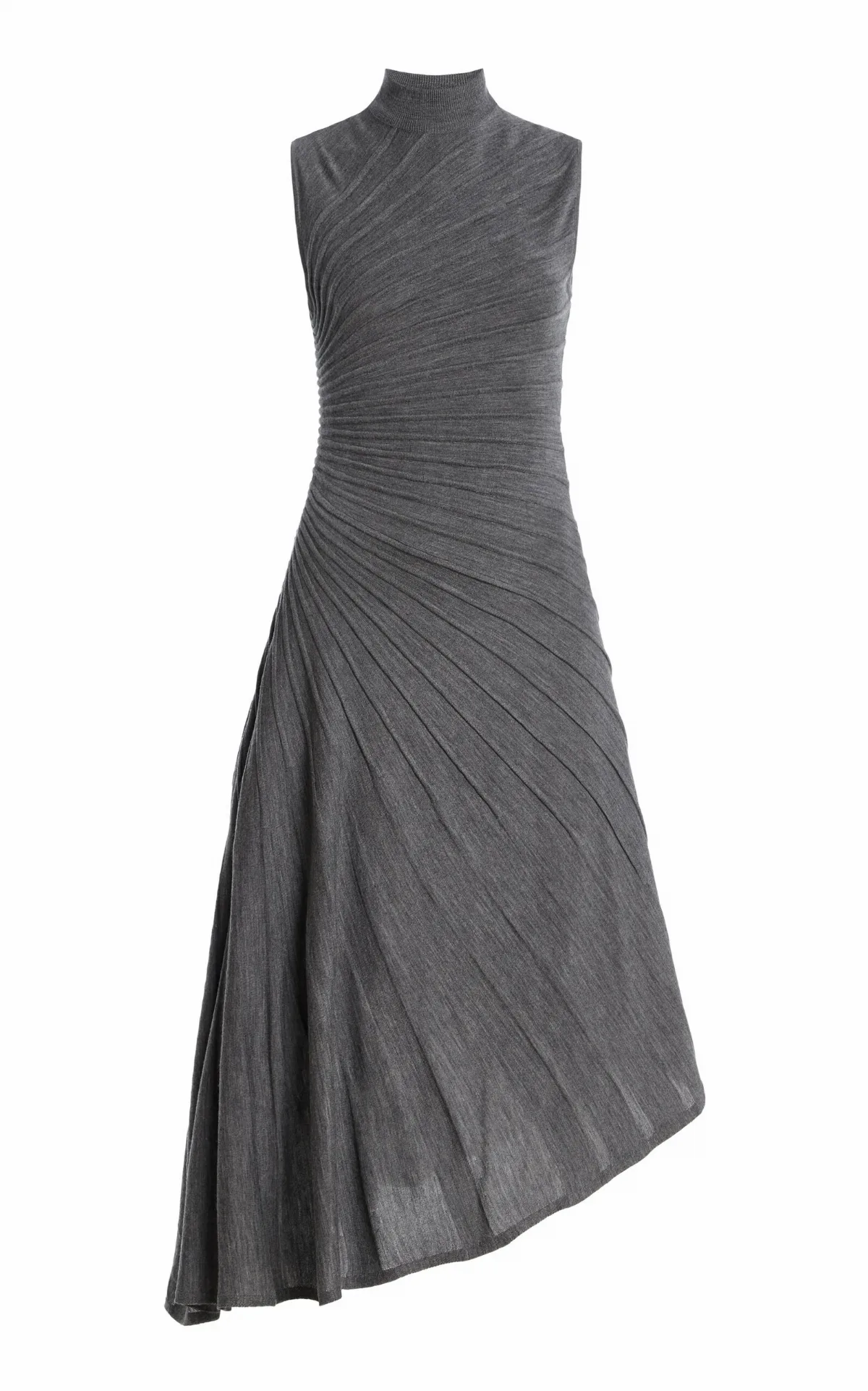 Ray Asymmetric Wool Midi Dress