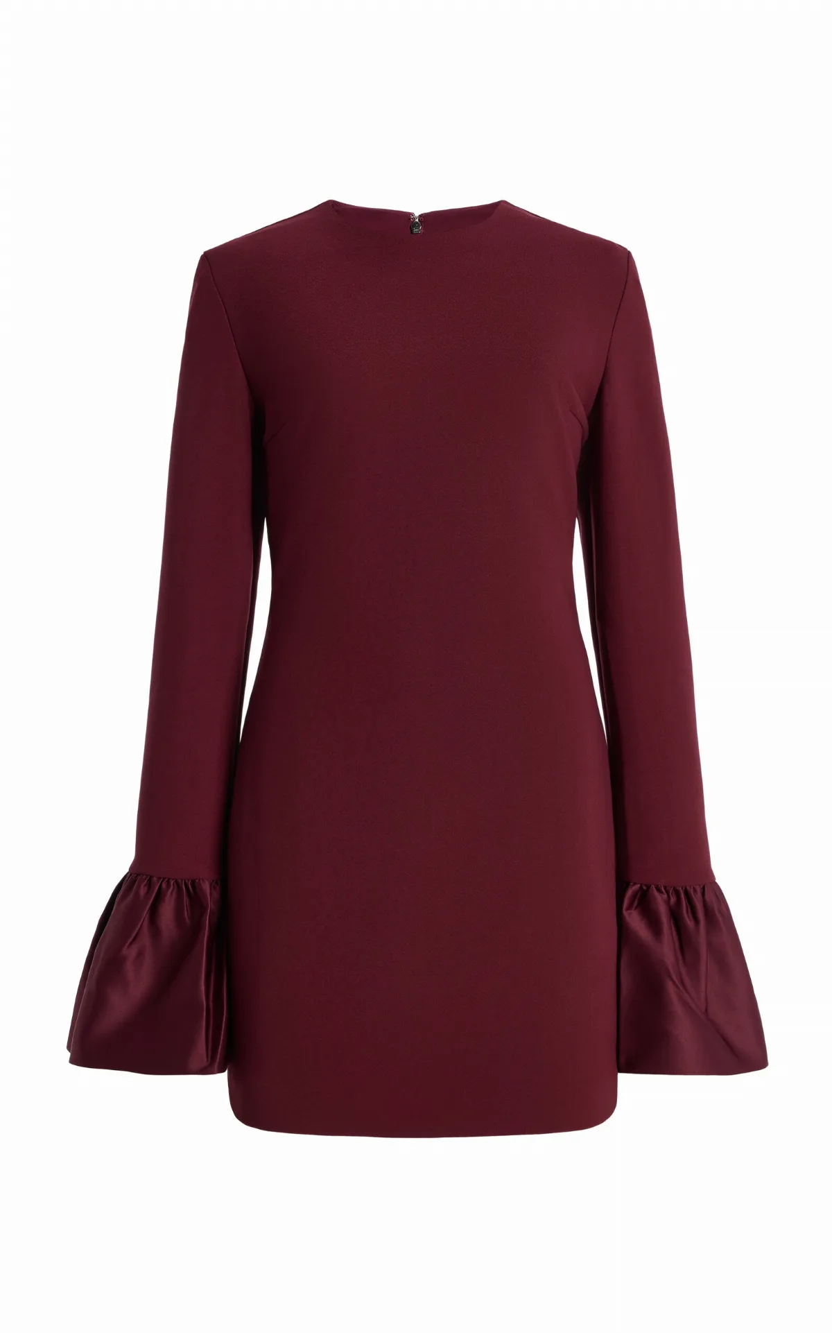Satin-Trimmed Crepe Mini Dress