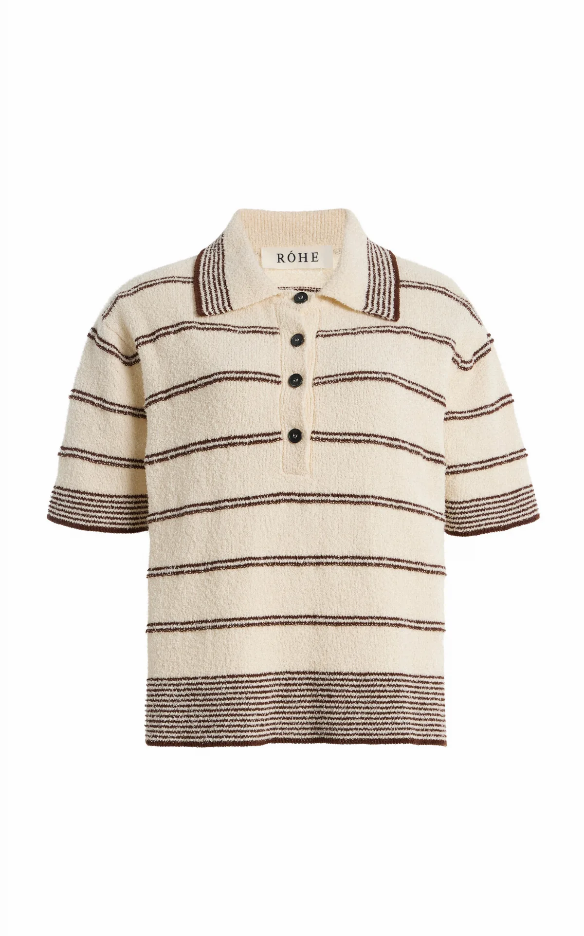 Striped Cotton-Blend Terry Cloth Polo Shirt