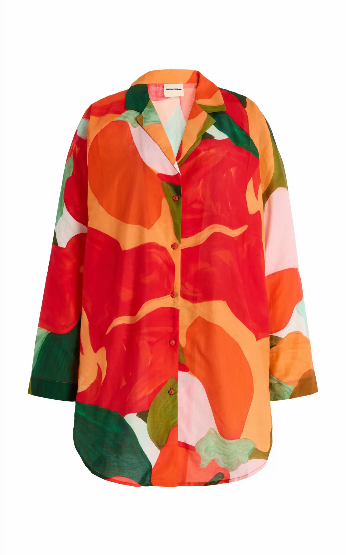 Floral Cotton-Silk Shirt by Zulu & Zephyr