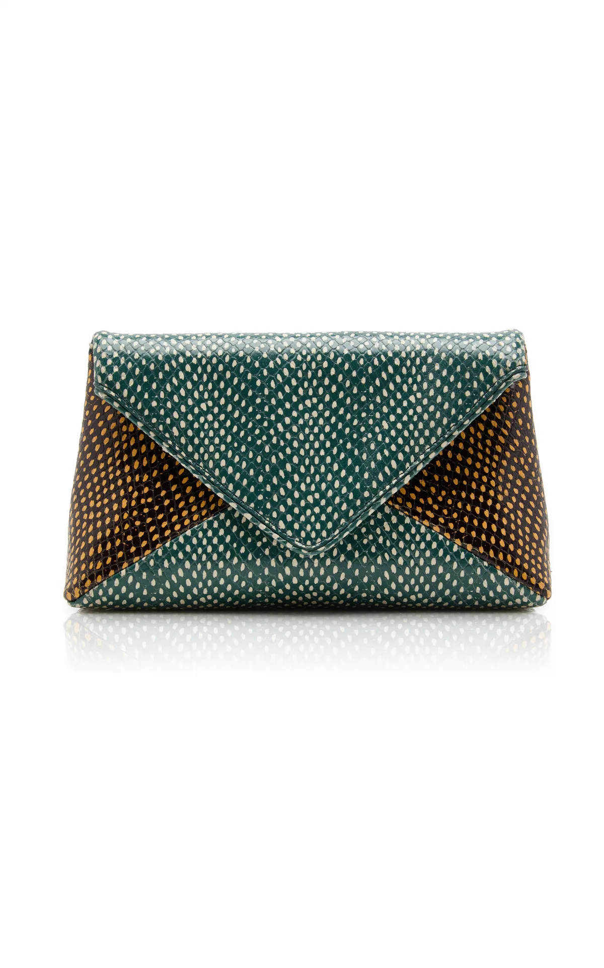 Printed Leather Envelope Clutch
