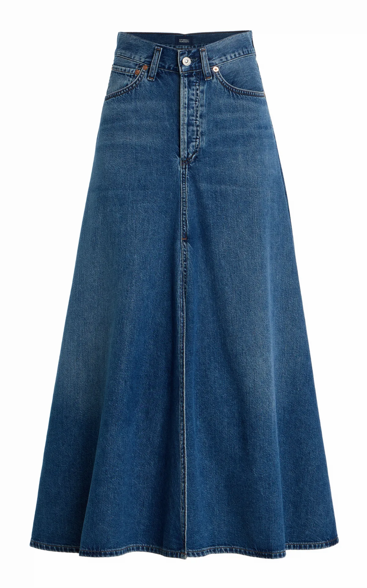 x Bloom Farm Exclusive Fluid Denim Maxi Skirt