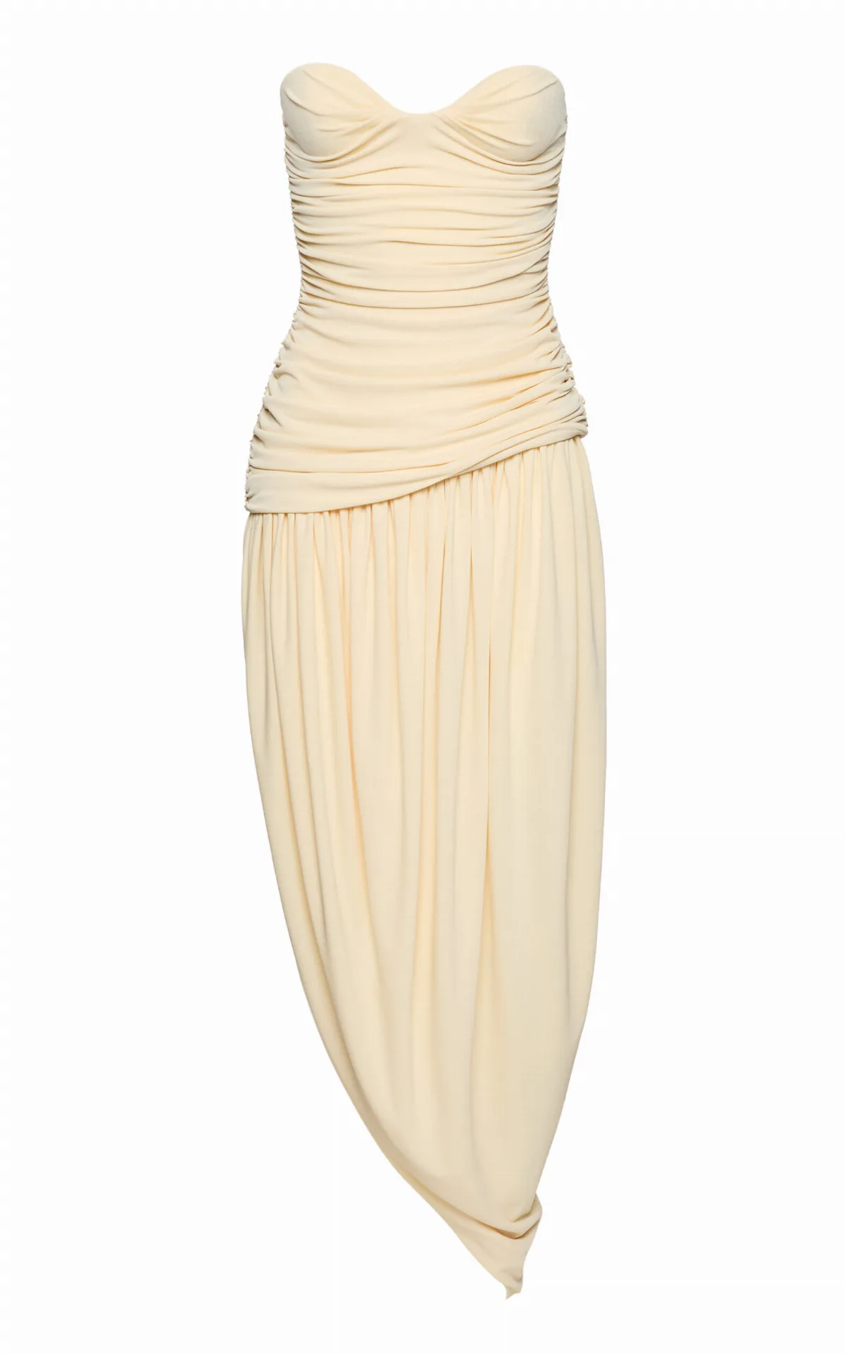 Asymmetric Ruched Maxi Dress