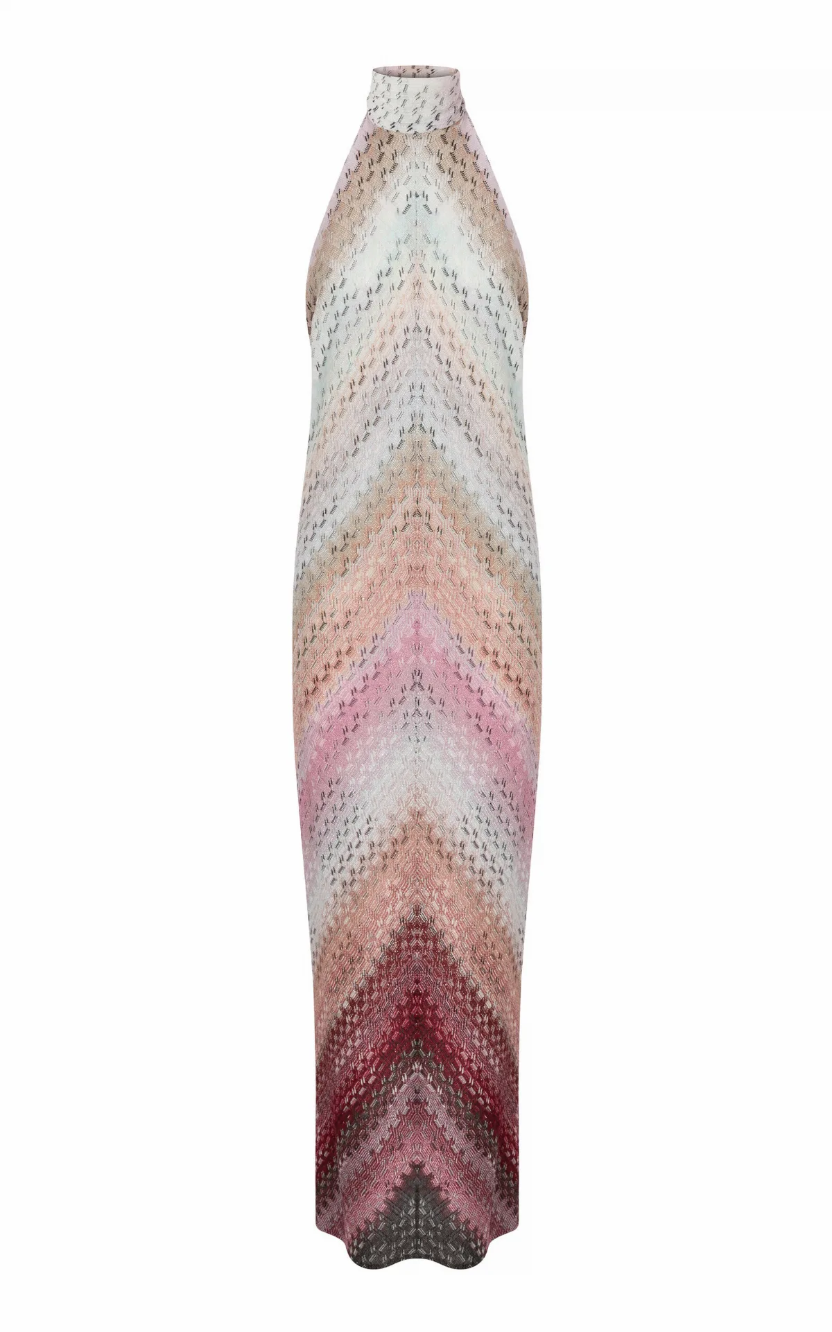 Staggered Lurex Raschel Halter Dress