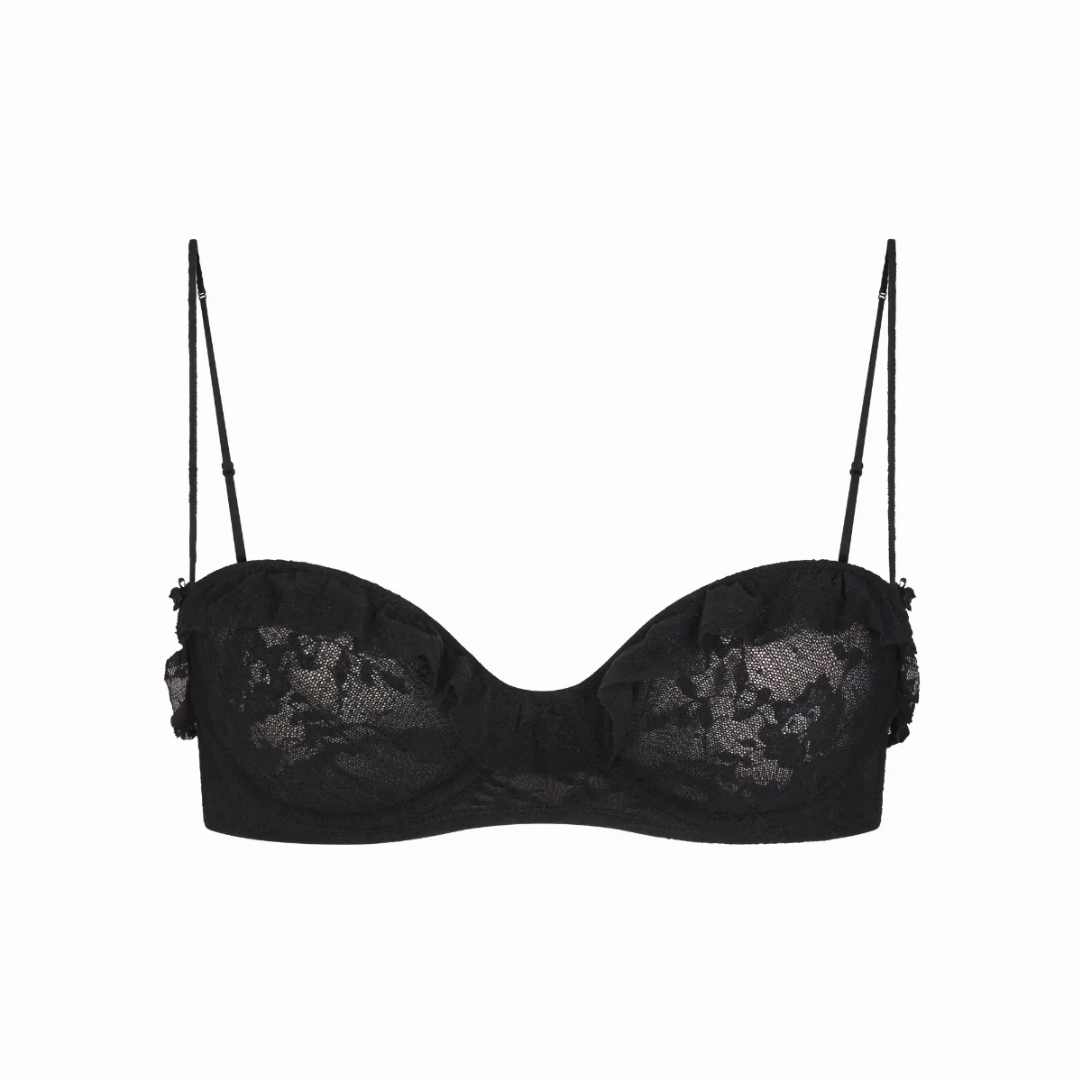 Ruffle Unlined Demi Bra Stretch Lace