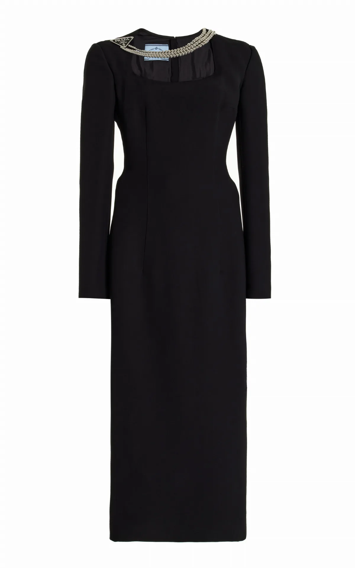 Chain-Embellished Cady Midi Dress