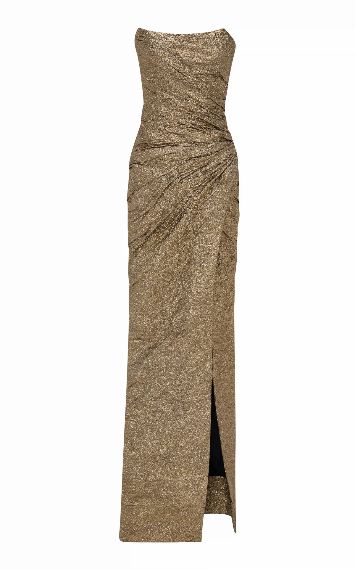 Ruched Brocade Gown