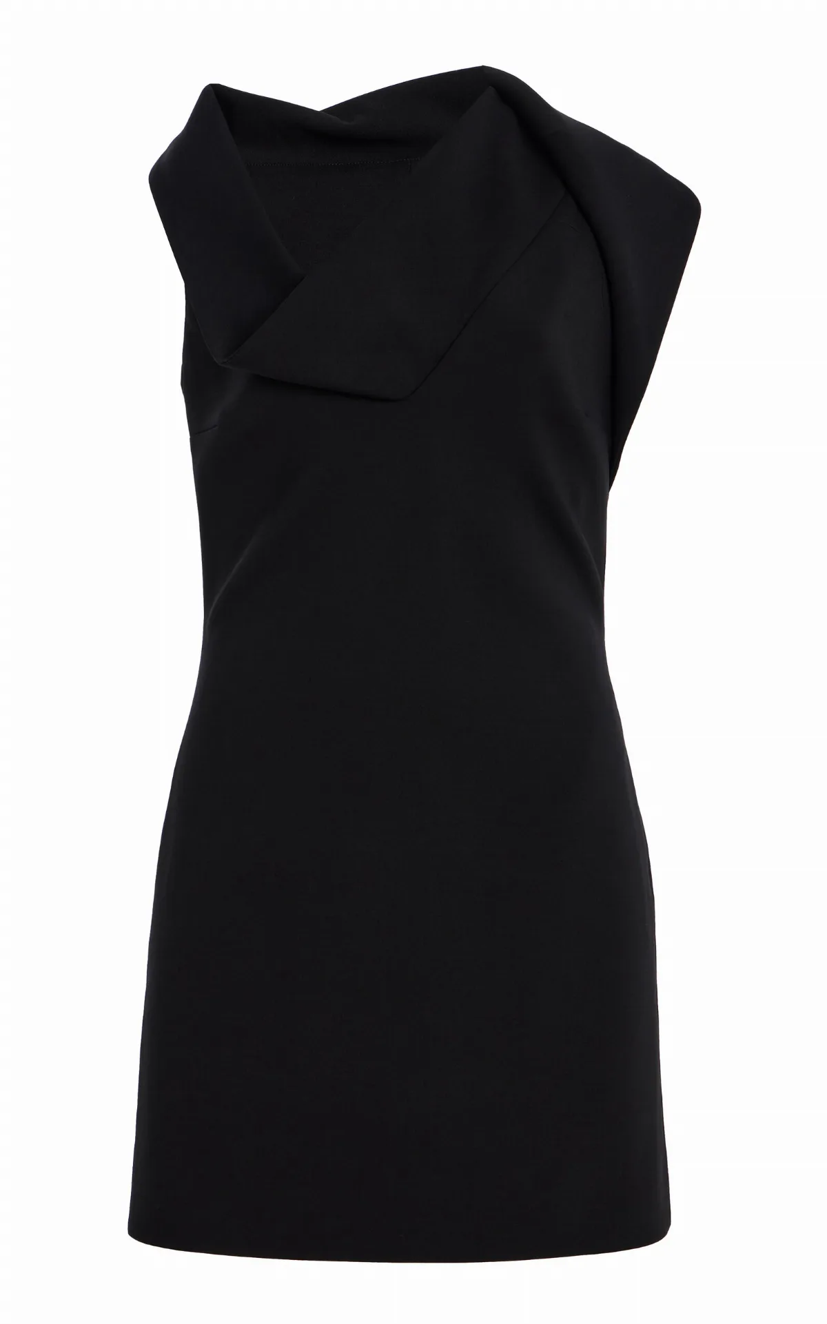 Asymmetric Wool-Blend Mini Dress