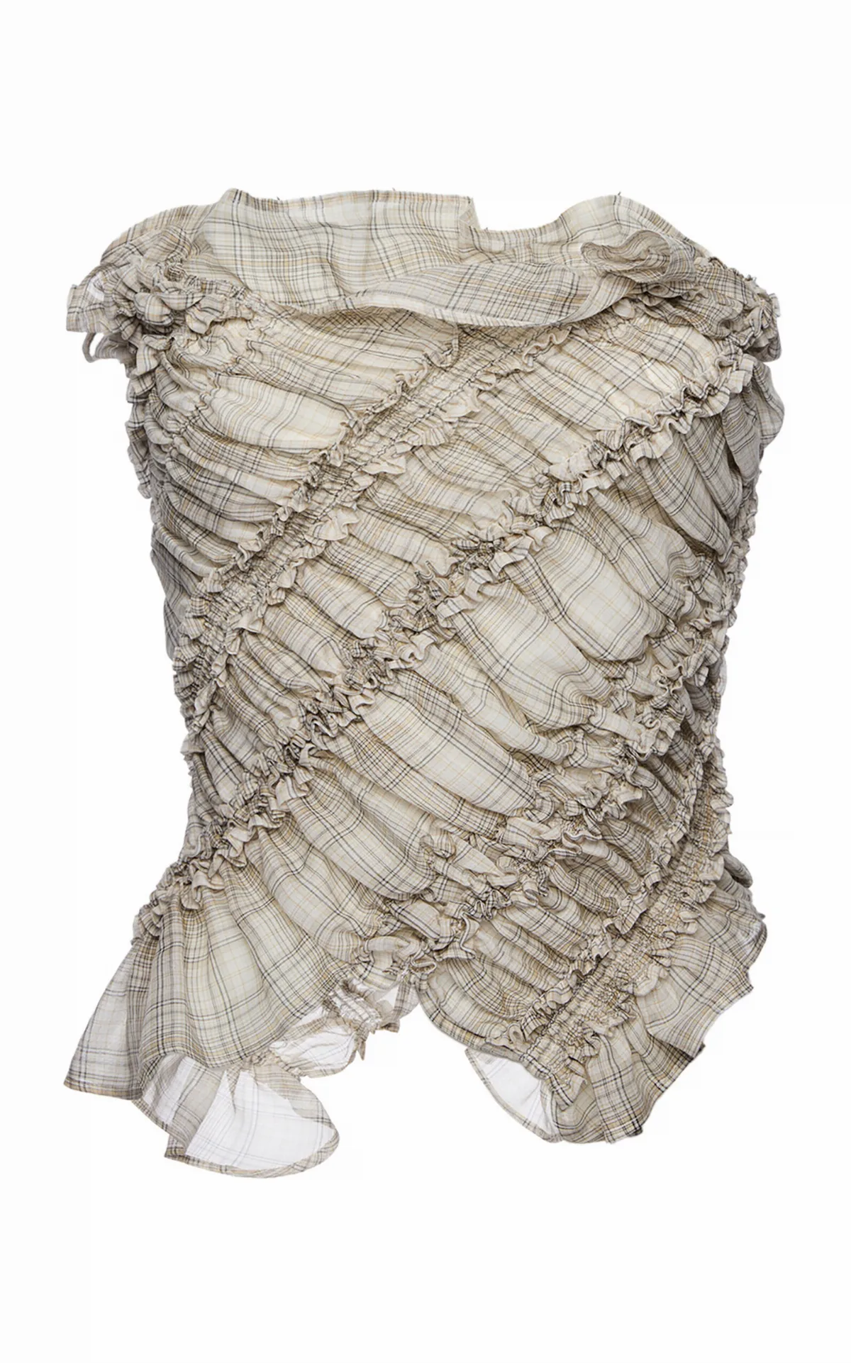Gathered Strapless Cotton Top