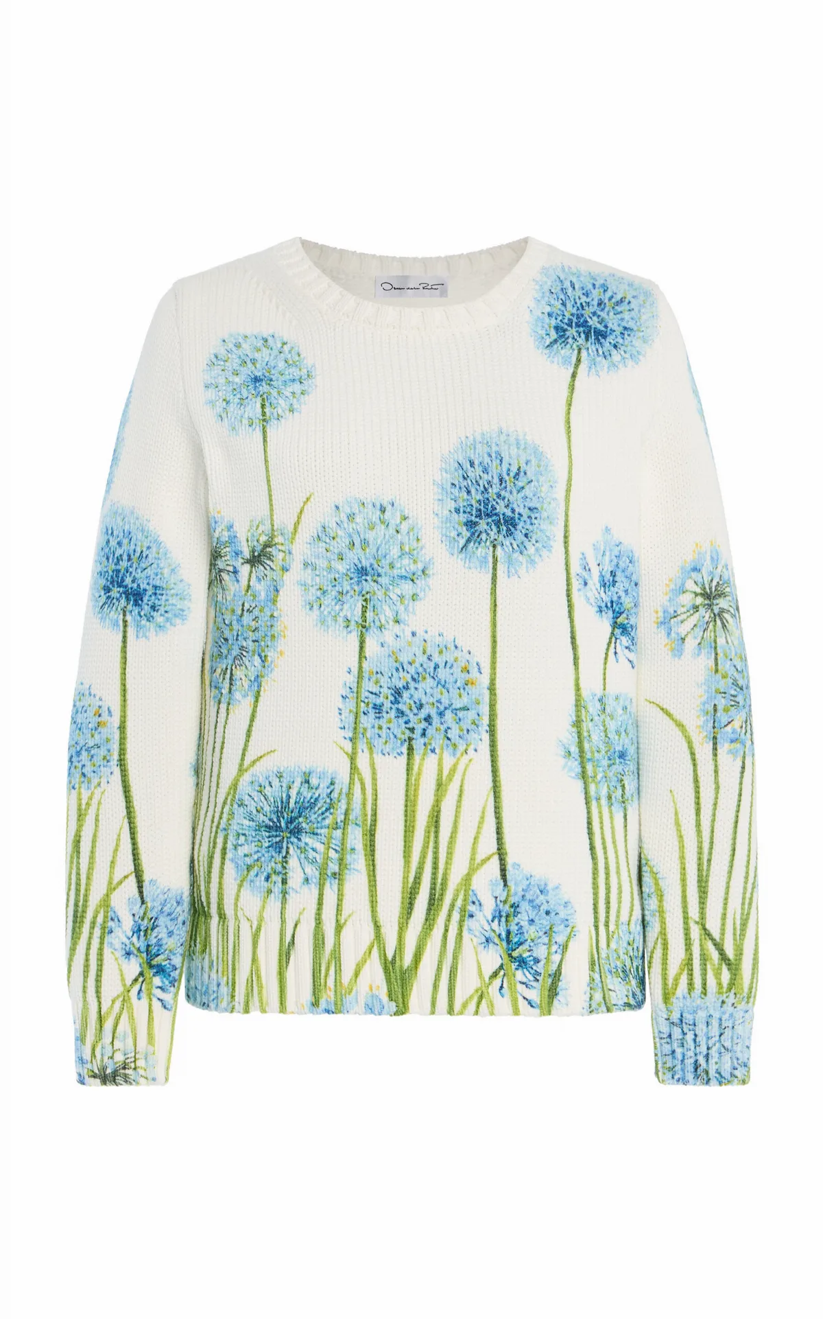 Allium-Printed Cotton-Blend Sweater by Oscar de la Renta