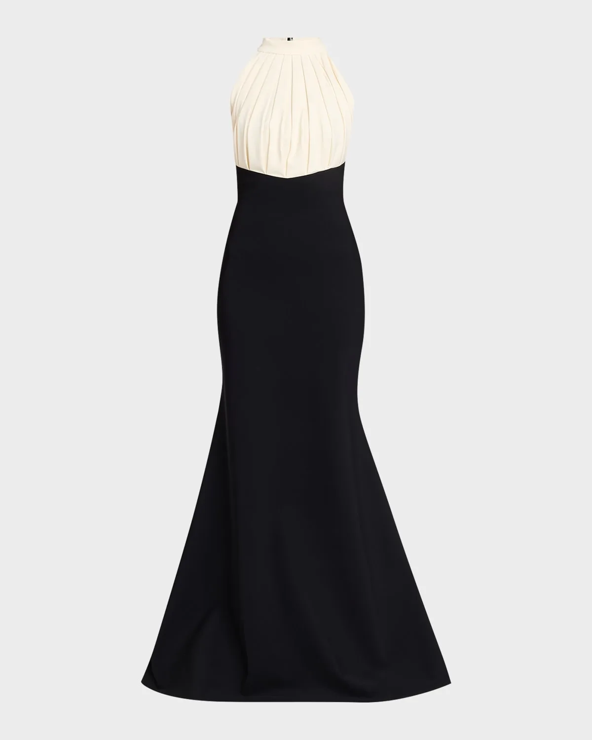 Warda Pleated Two-Tone Trumpet Gown