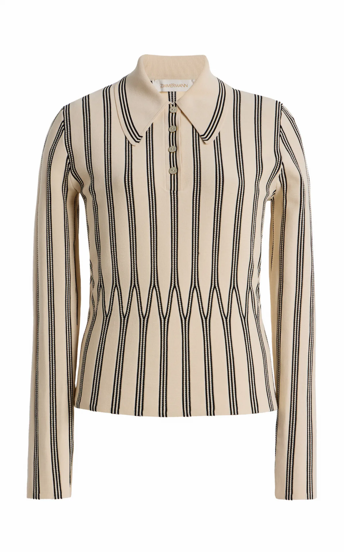 Rebellion Striped Knit Polo Shirt
