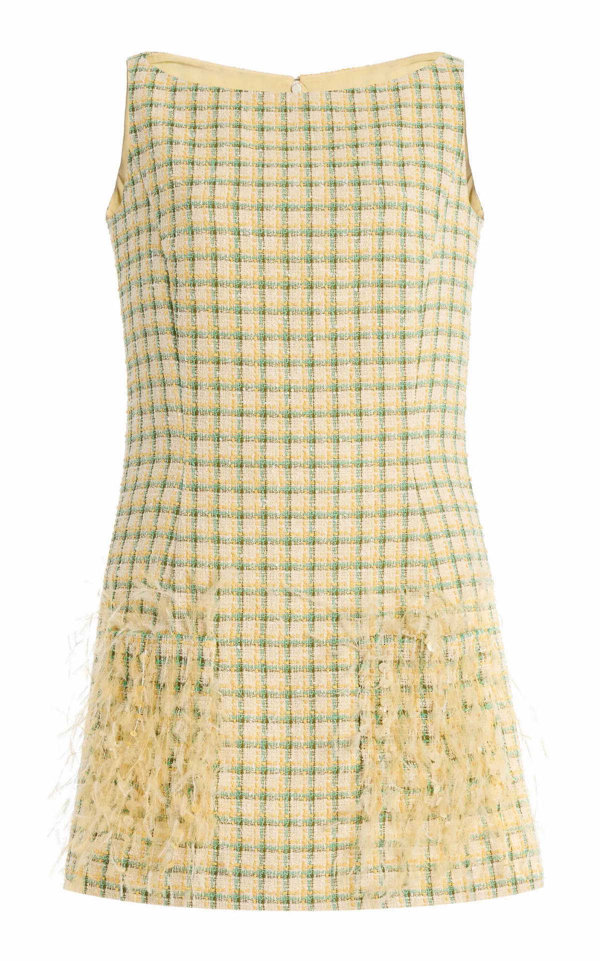 Pocket-Detailed Checked Tweed Mini Dress