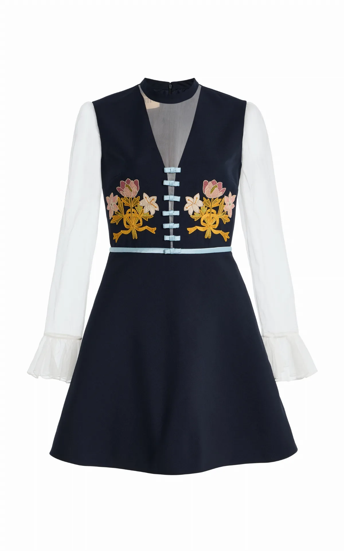 Embroidered Virgin-Wool Blend Mini Skirt by Valentino Garavani