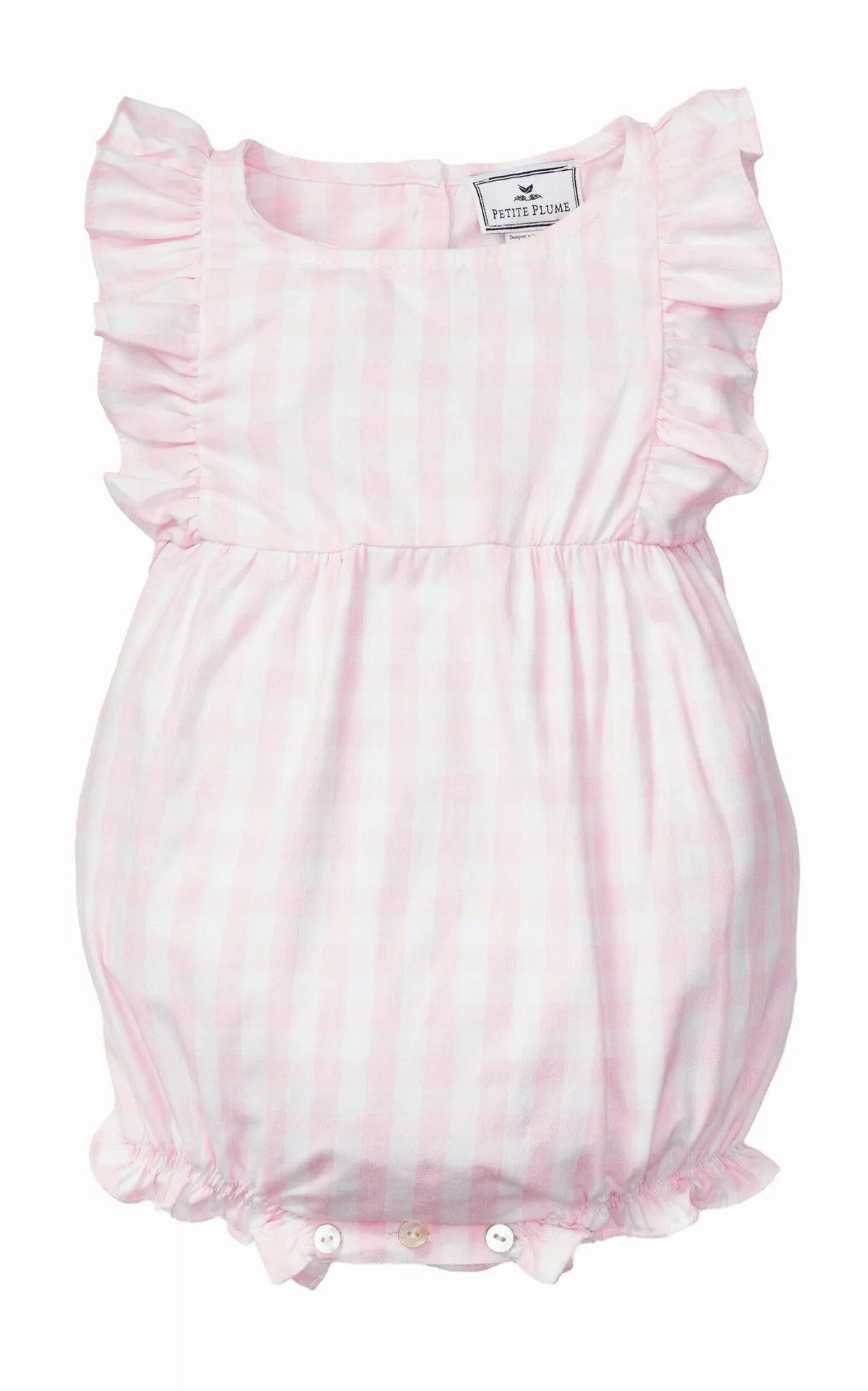 Infants' Gingham Cotton-Blend Romper by Petite Plume