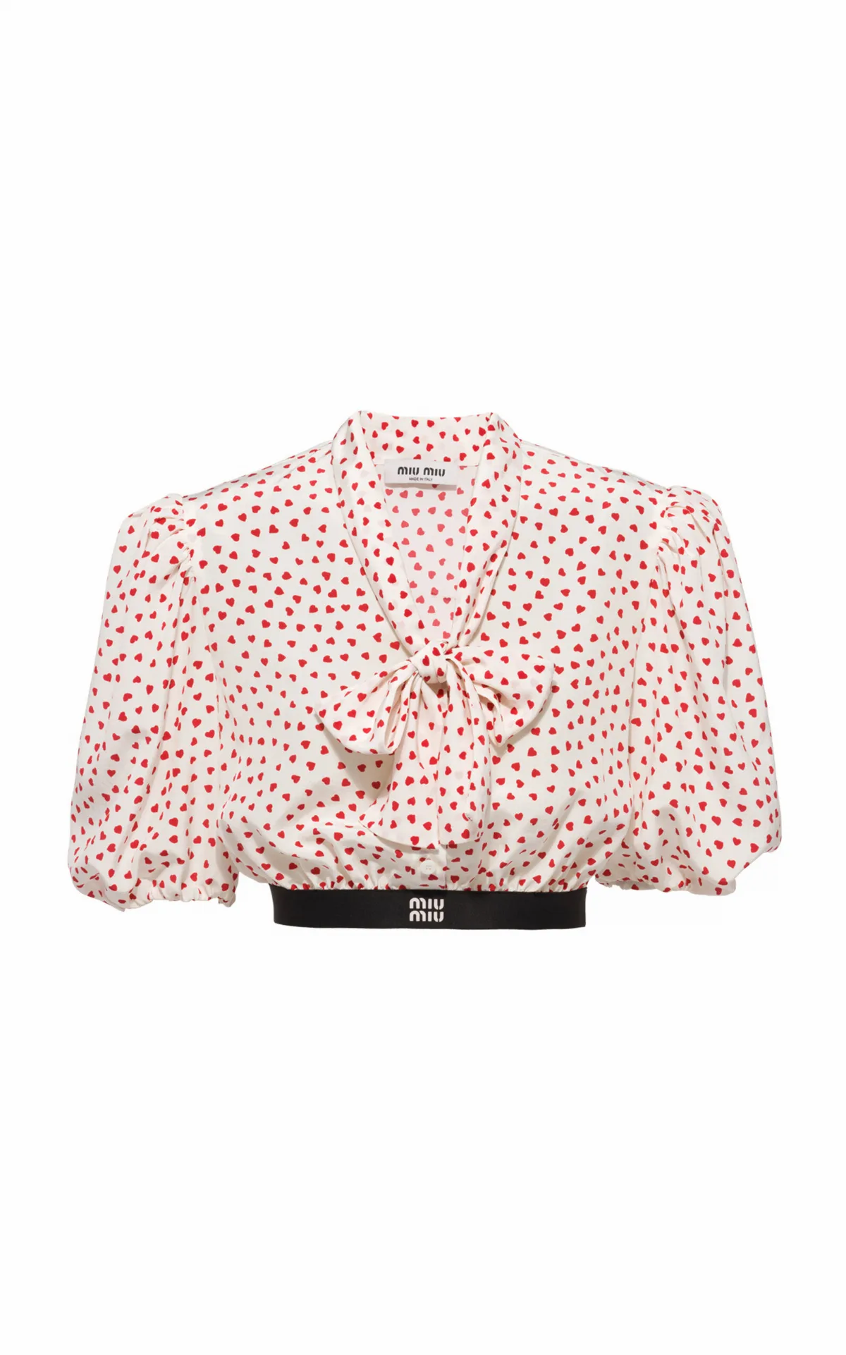 Crepe De Chine Cuori Cropped Top by Miu Miu