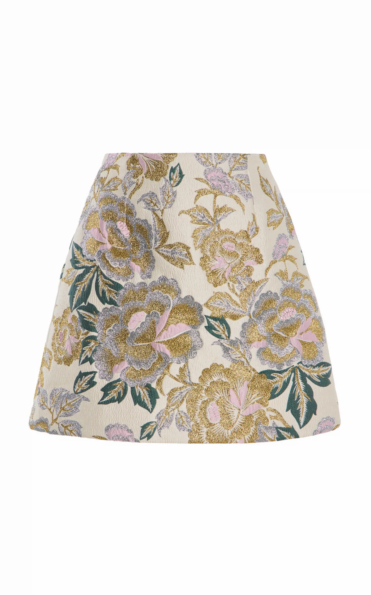 Floral-Jacquard Mini Skirt