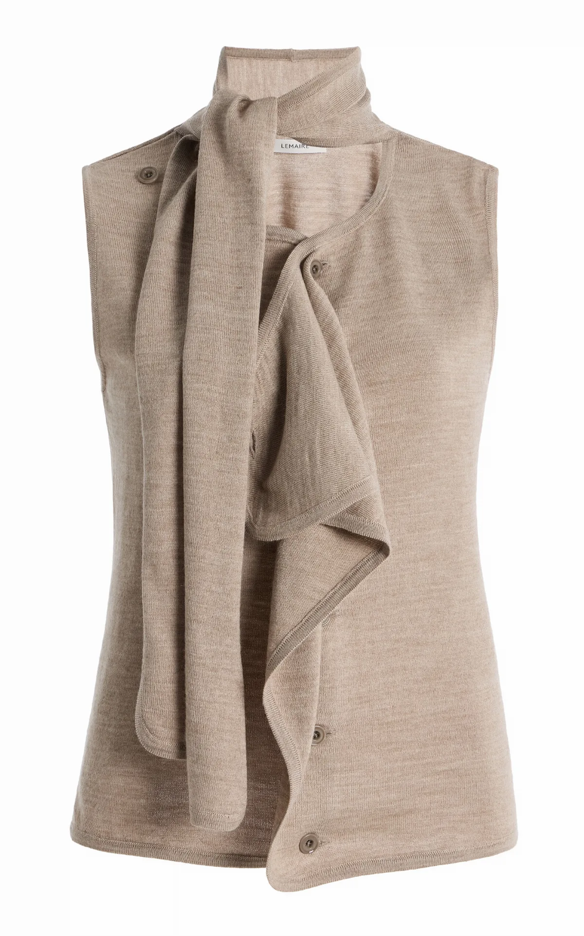 Ruffled Wool-Blend Sleeveless Cardigan by Lemaire
