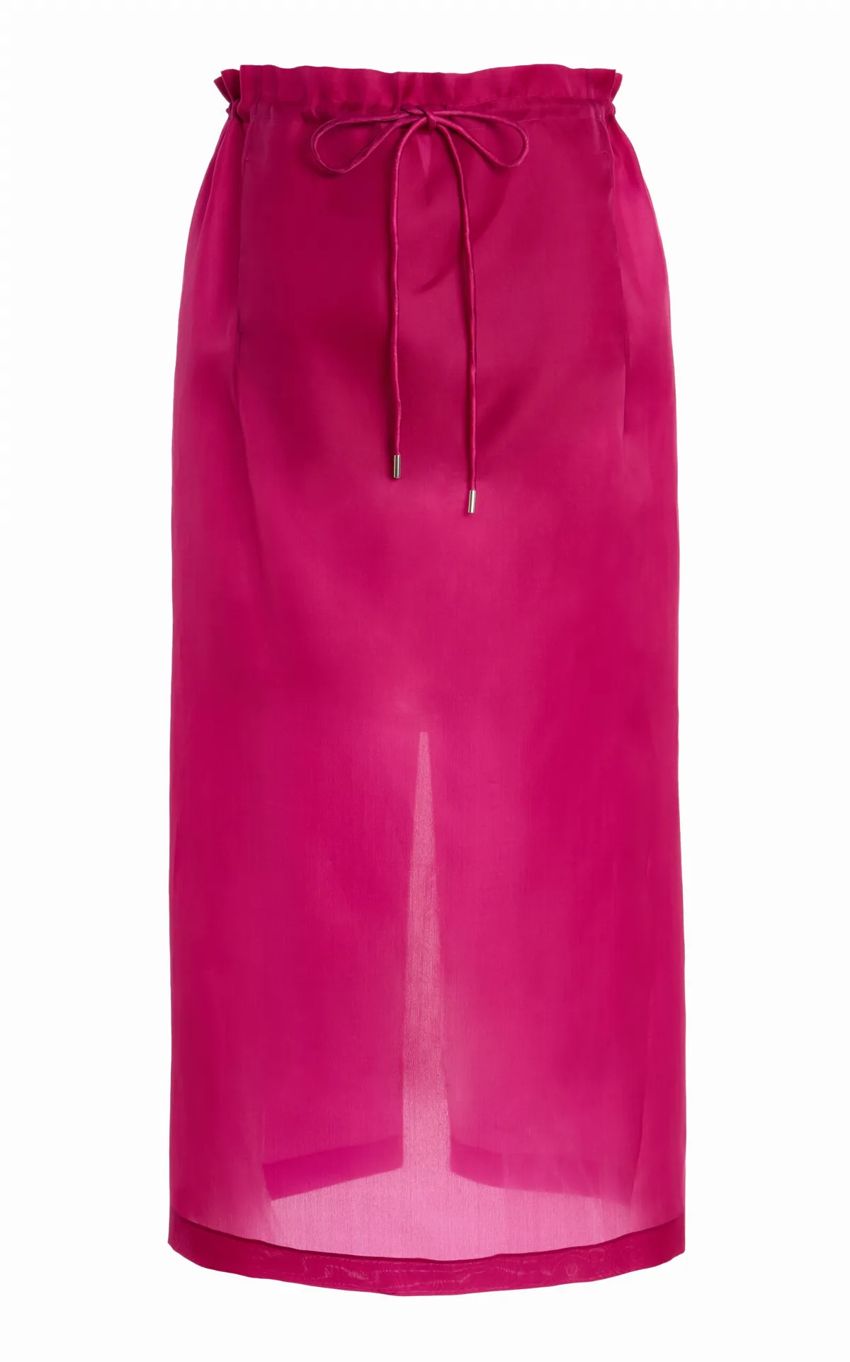 Regina Drawstring Silk Midi Skirt