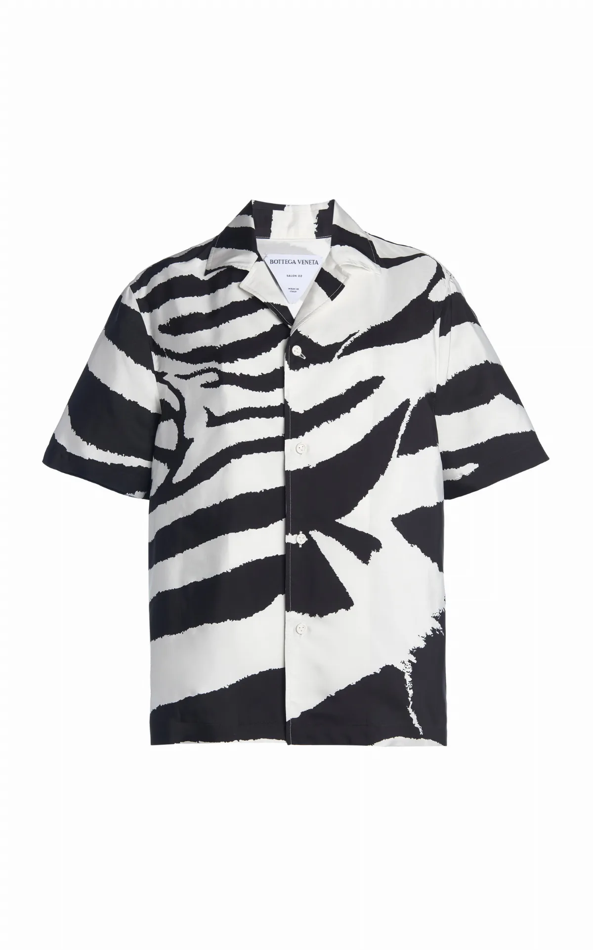 Zebra-Print Crepe Parachute Shirt by Bottega Veneta