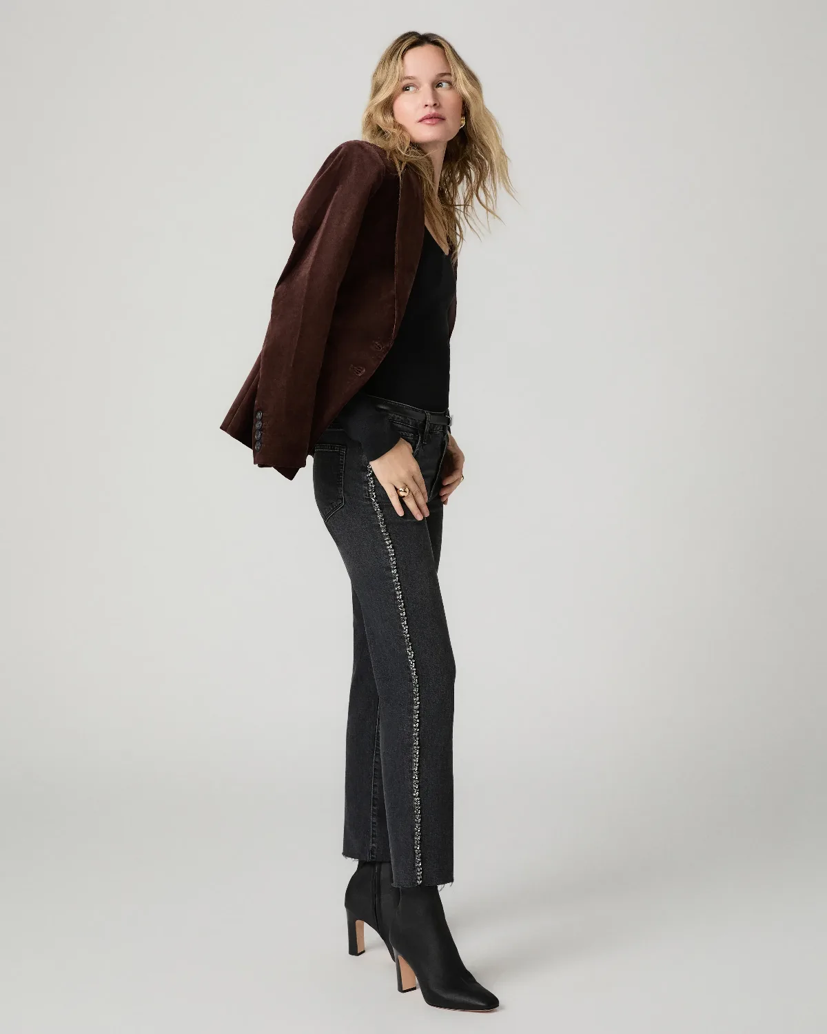 Mason Ankle Straight Jean - Glitz Embellished