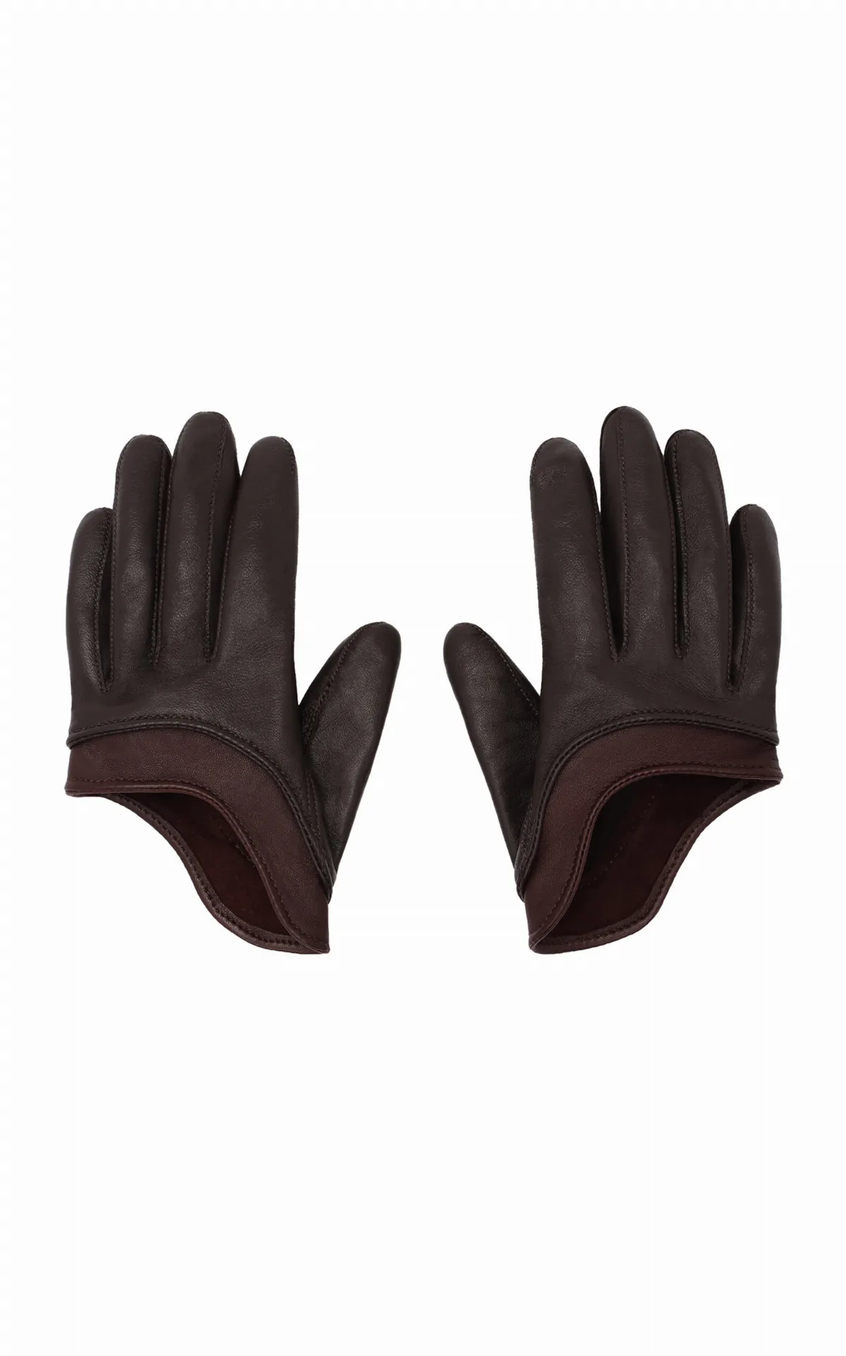 Brown Short Leather Gloves by Magda Butrym