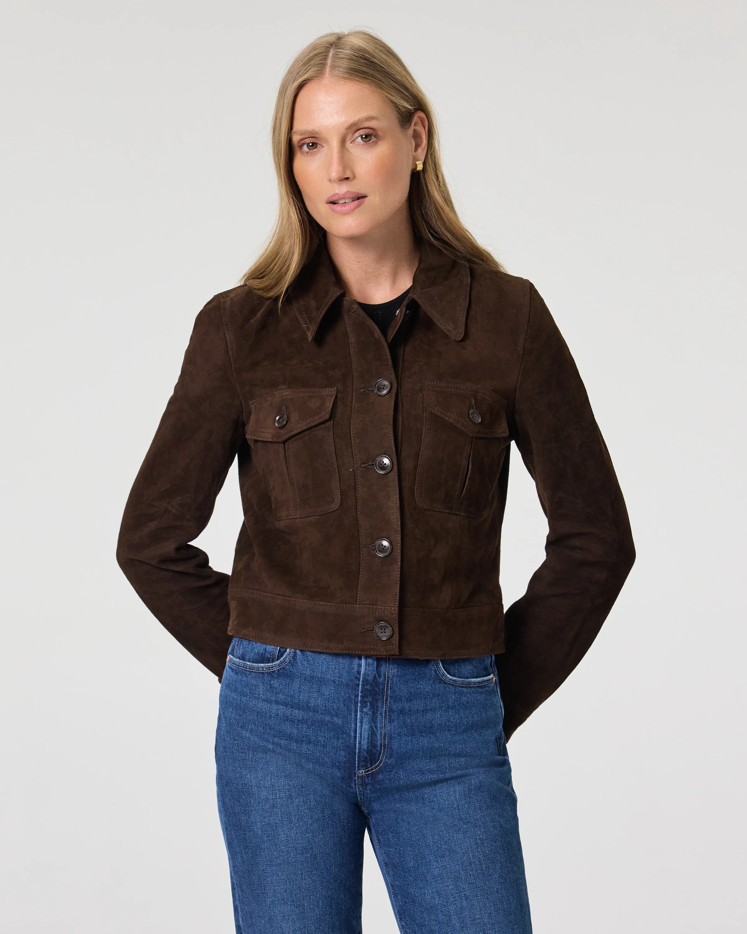 Feyd Jacket - Chocolate Brown Suede