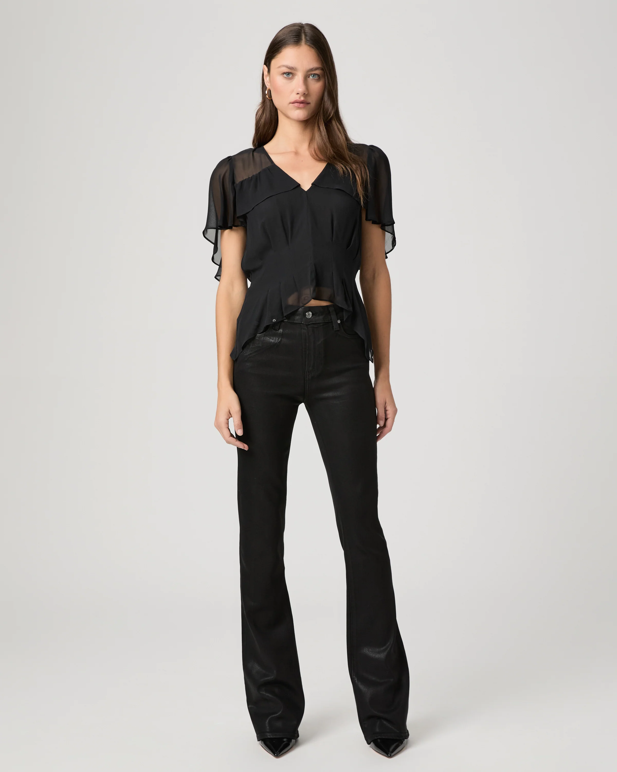 High Rise Laurel Canyon 32 Inch Bootcut Jean - Black Fog Luxe Coating