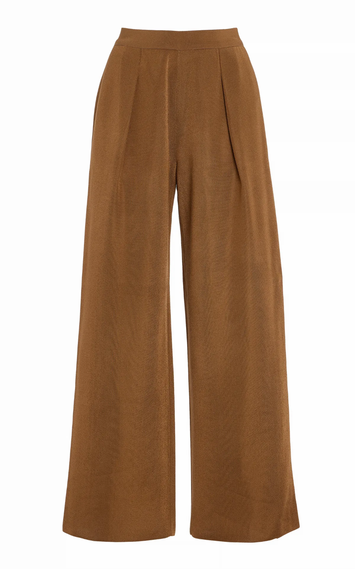 Gene Pleated Knit Wide-Leg Pants