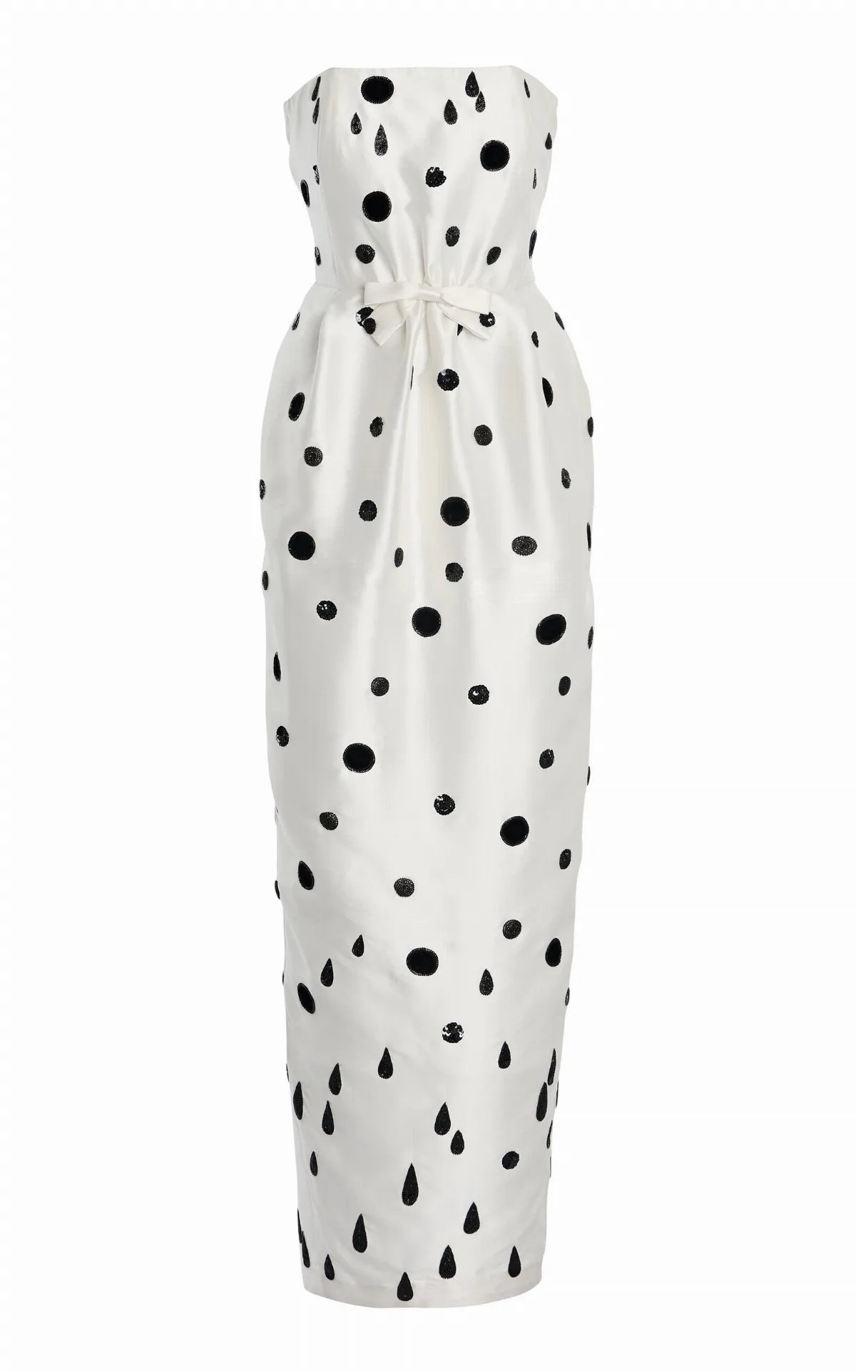 Lenette Embroidered Satin Maxi Dress