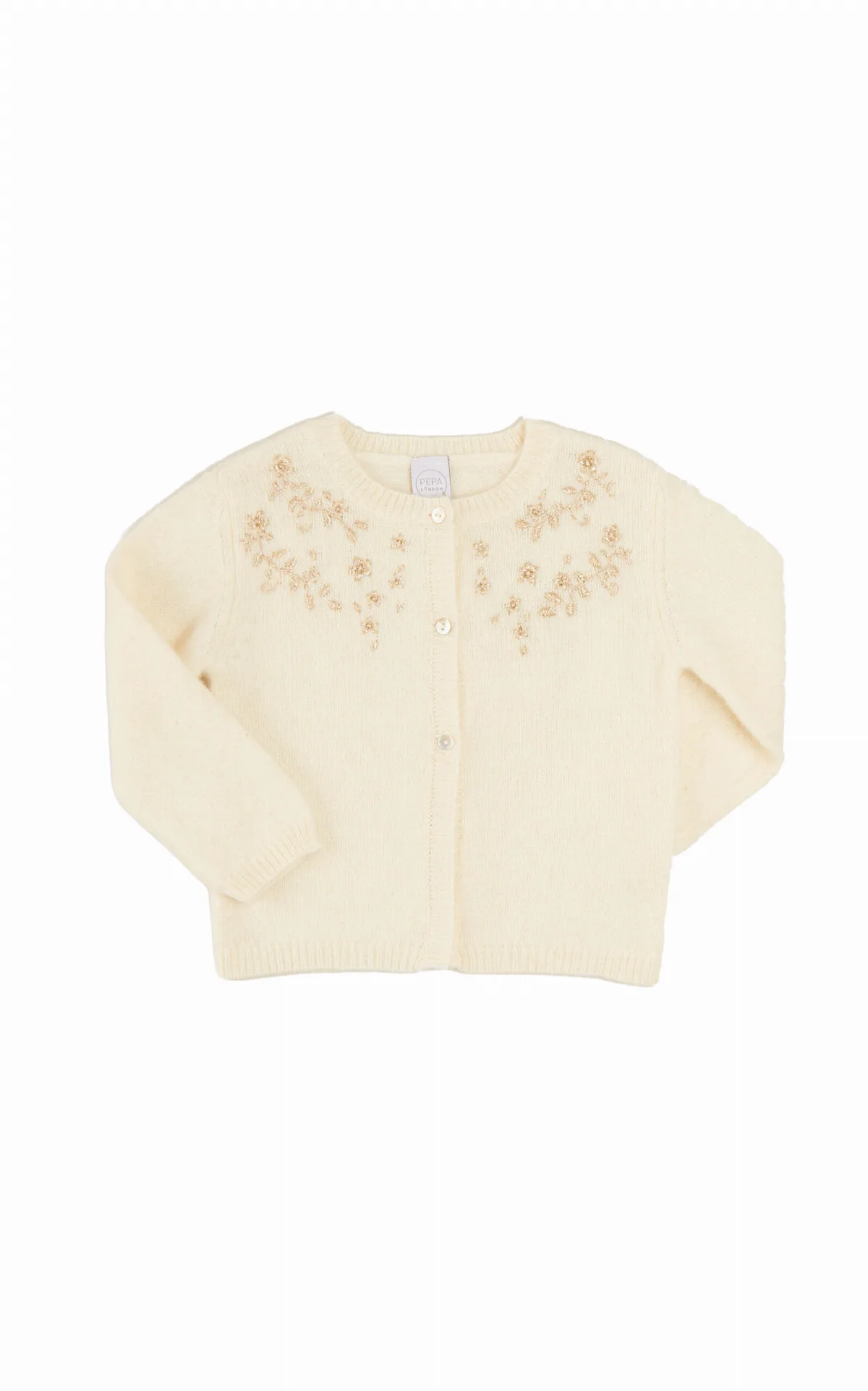 Kids' Embroidered Wool-Blend Cardigan