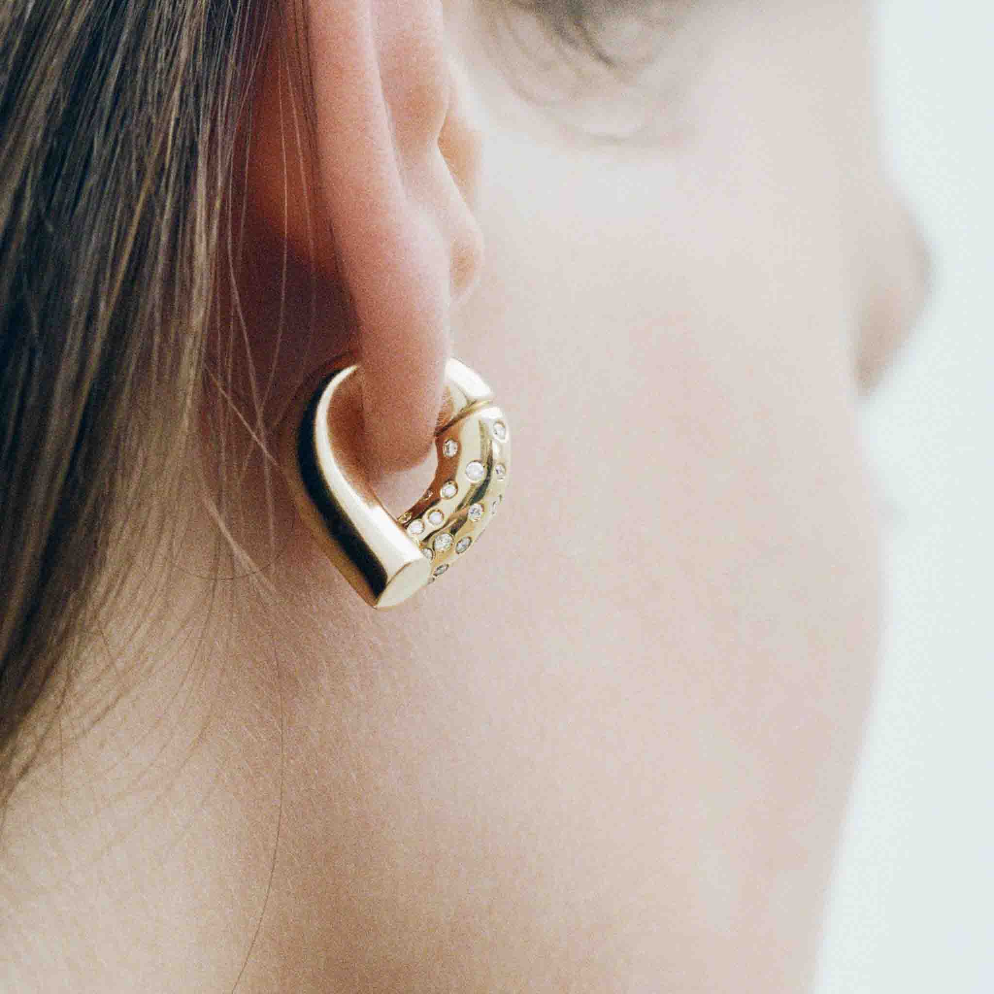 Pavé Oera Hoop Earrings 18k Yellow Gold / Diamonds
