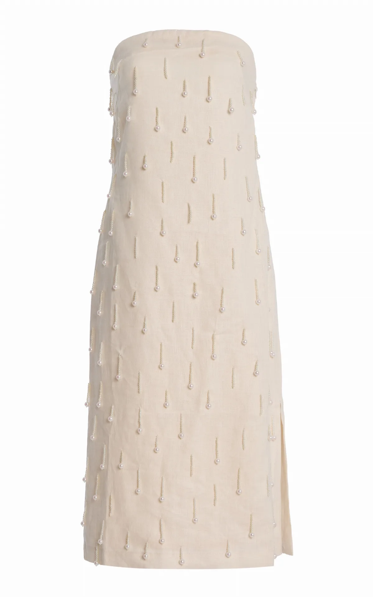 Exclusive Coquetas Embellished Linen Midi Dress