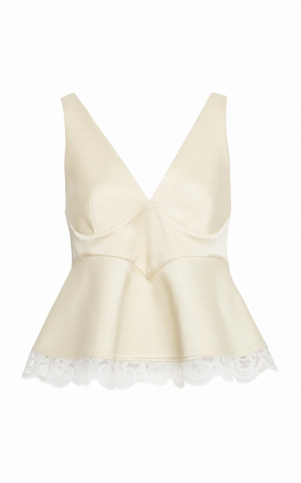 Lace-Trimmed Satin Bustier Top by Stella McCartney
