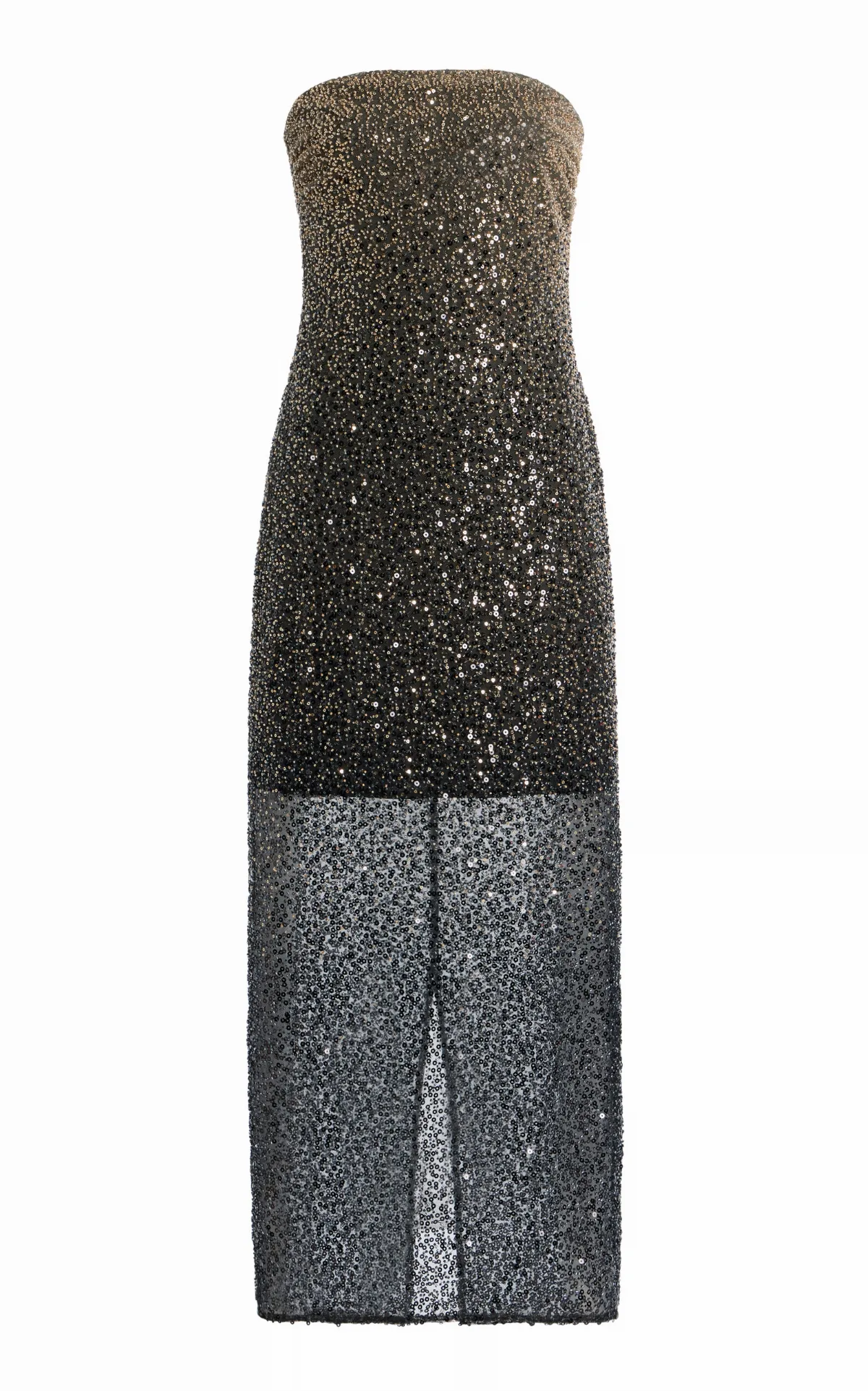 Beaded Strapless Midi Dress