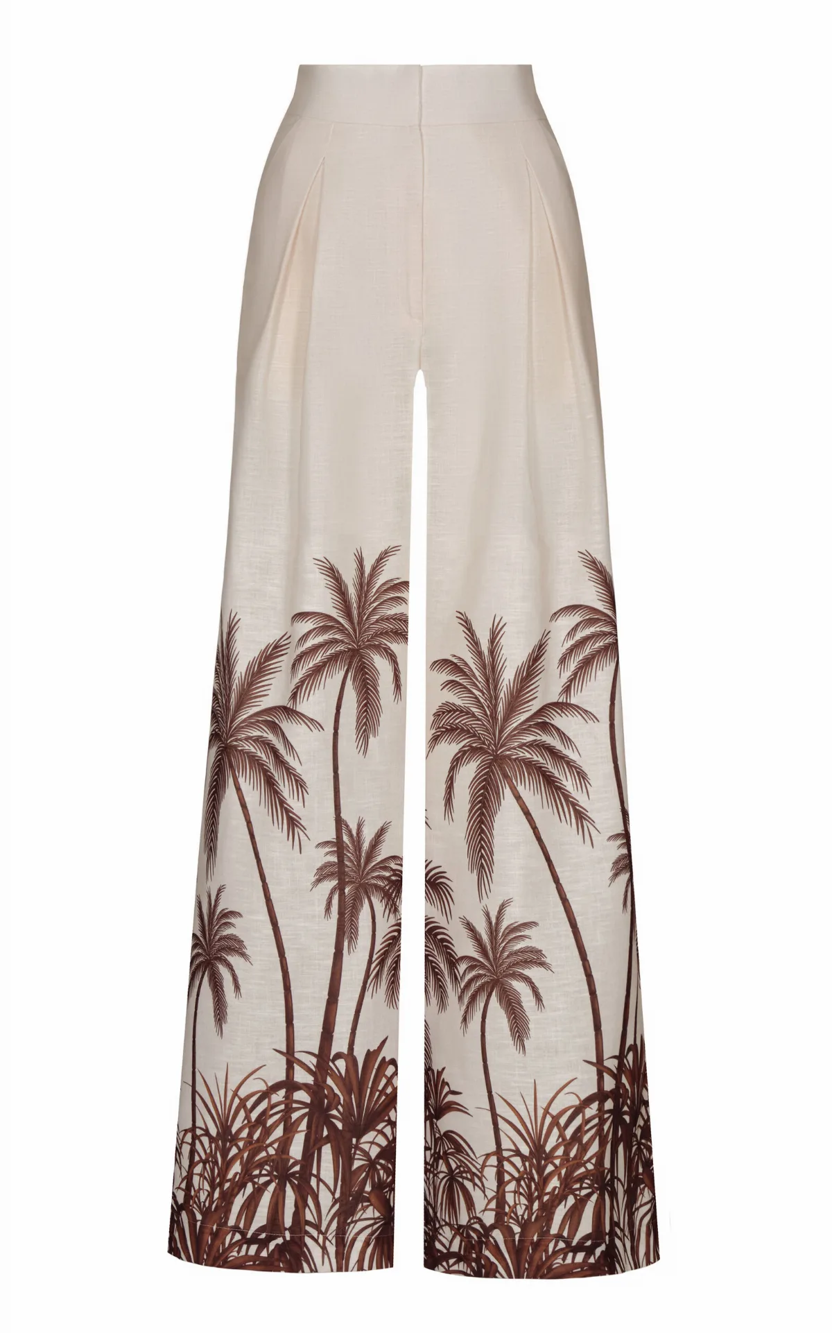 Desperte Printed Linen Wide-Leg Pants